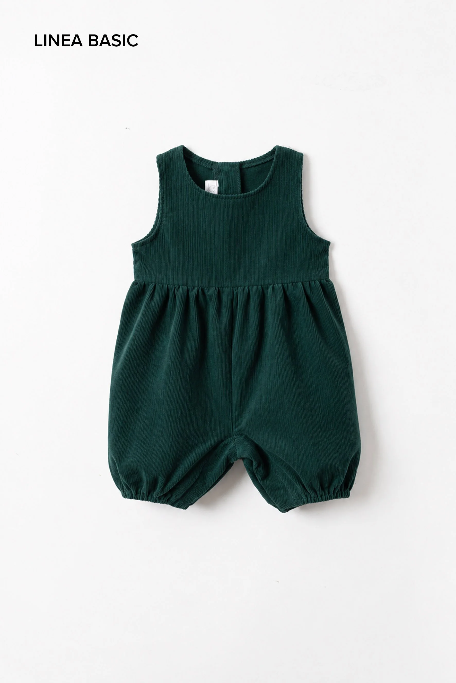 Pagliaccetto neonato smanicato velluto verde Crochette