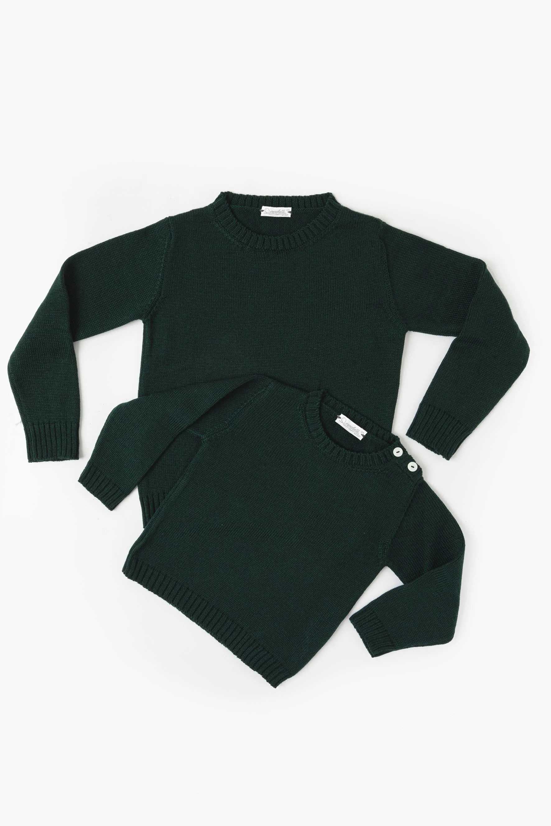 Maglione girocollo in lana verde