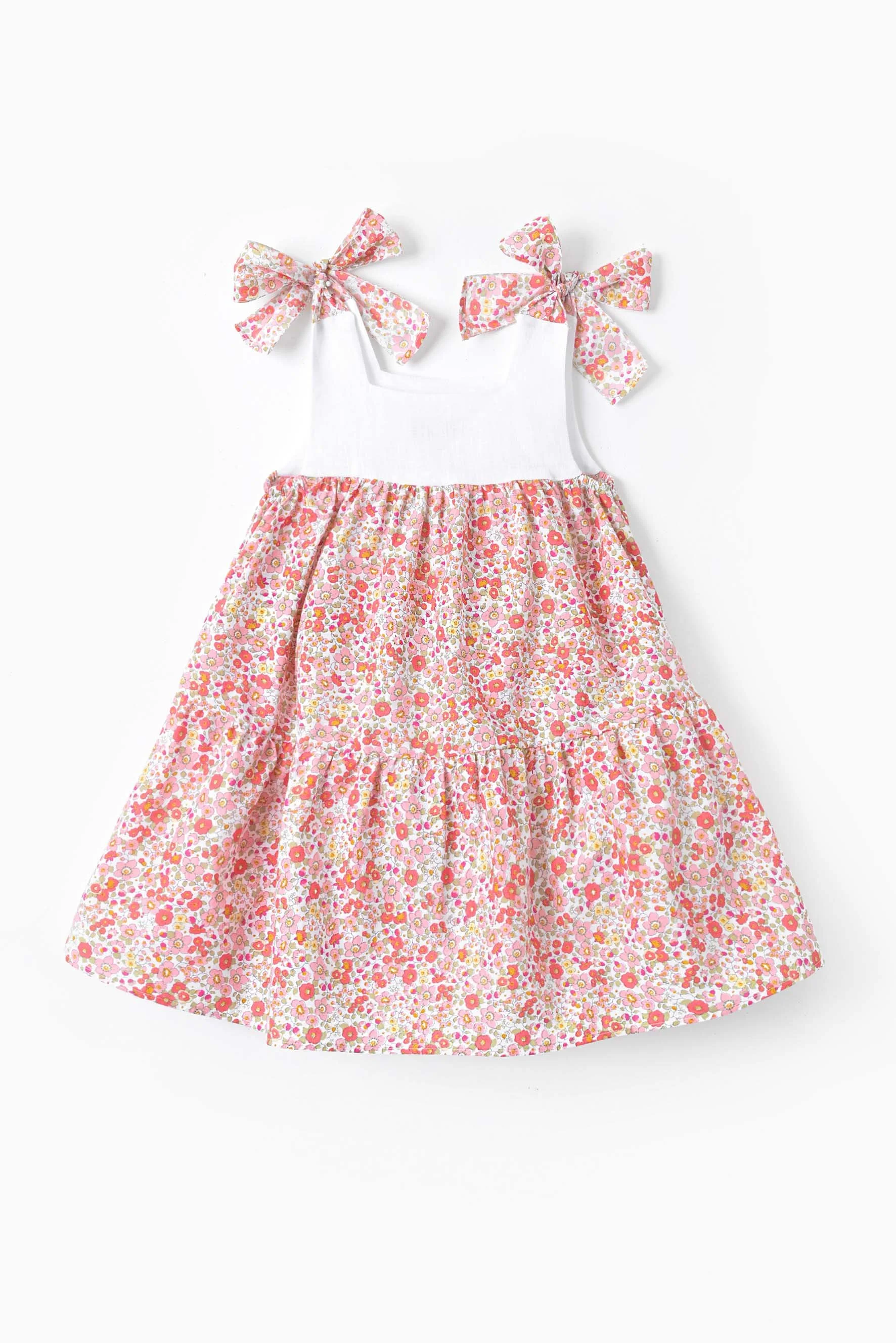 Scamiciato bambina con fiocchi fiore arancione retro