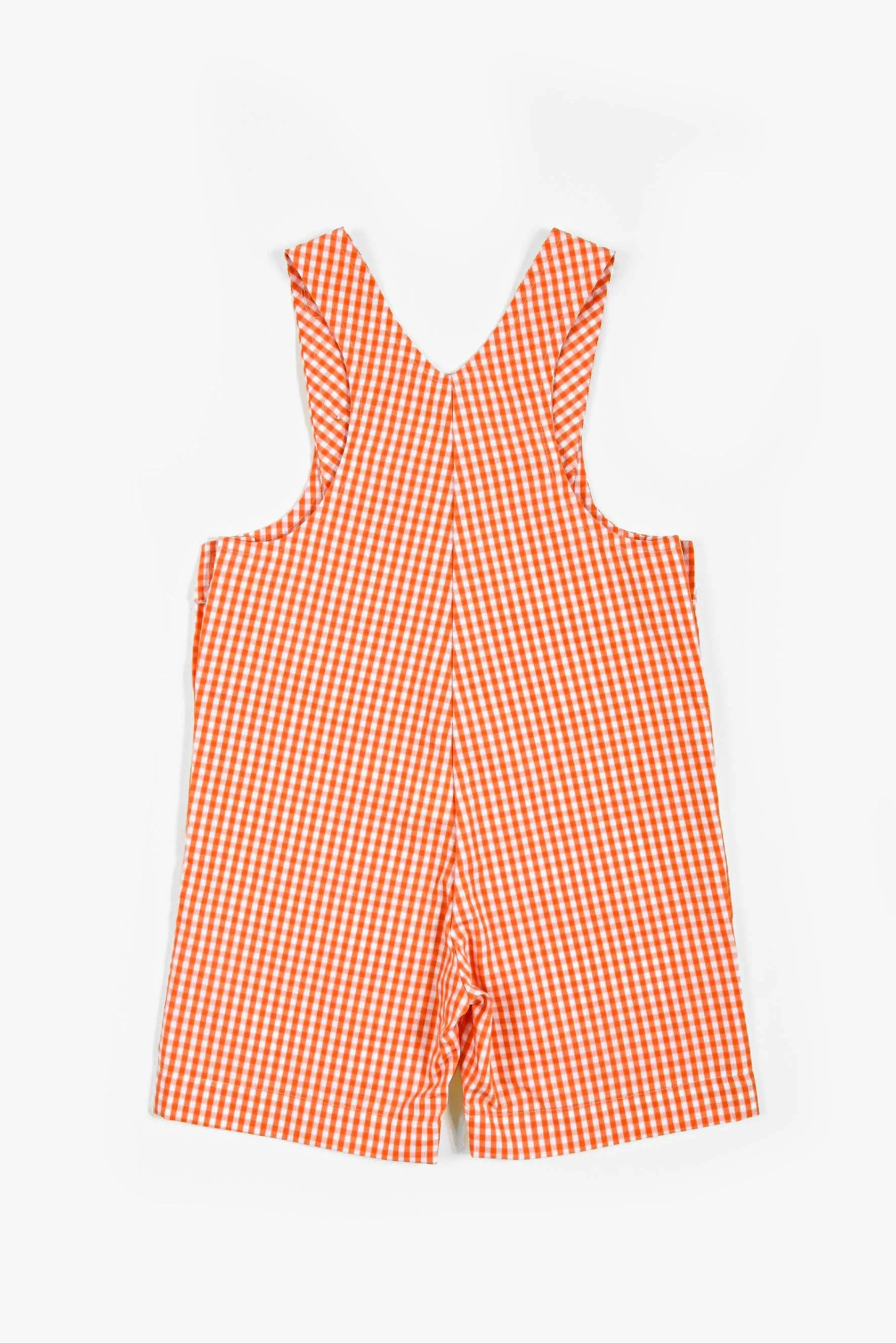 Salopette bambino vichy arancione
