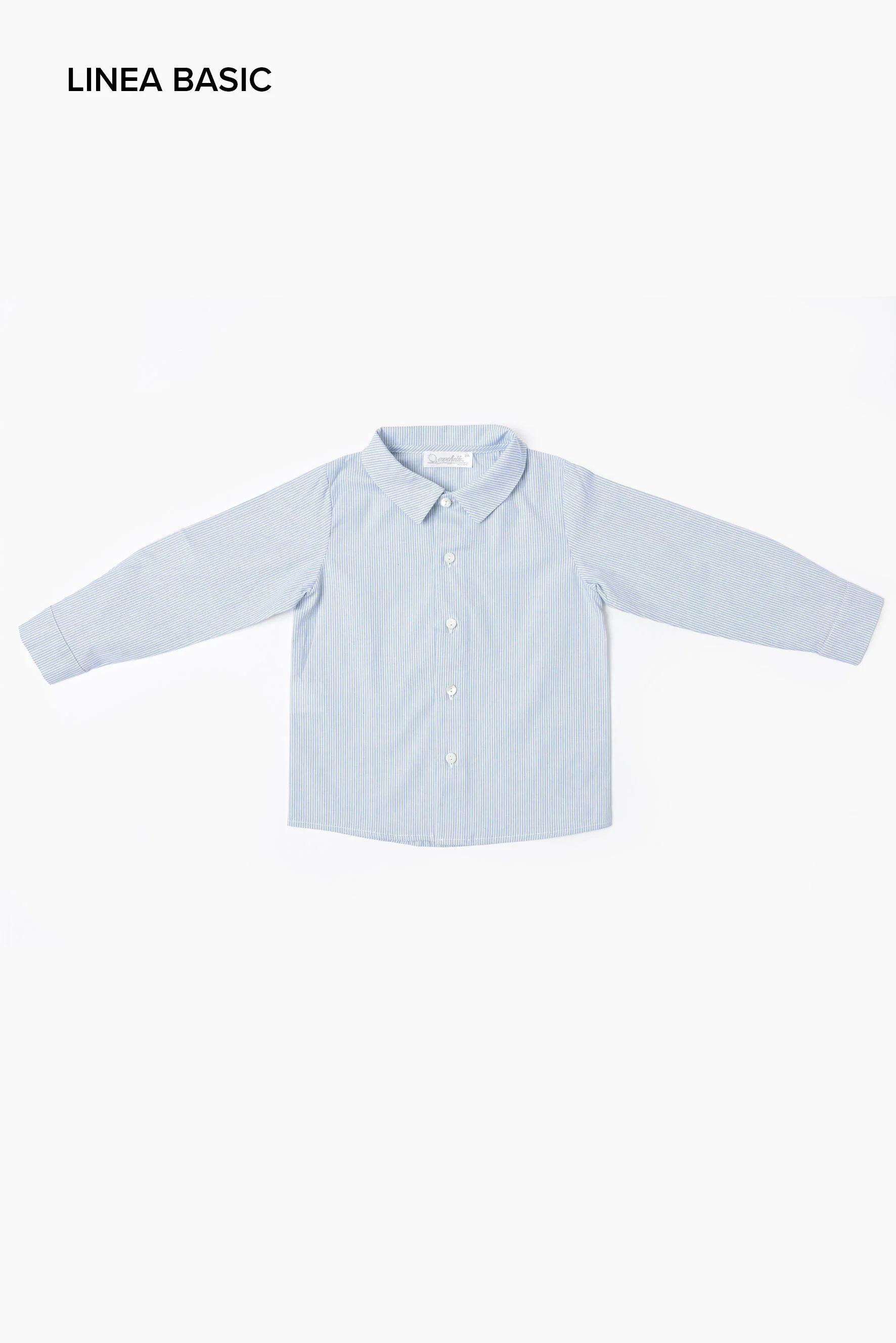Camicia bambino righina verde avio Crochette
