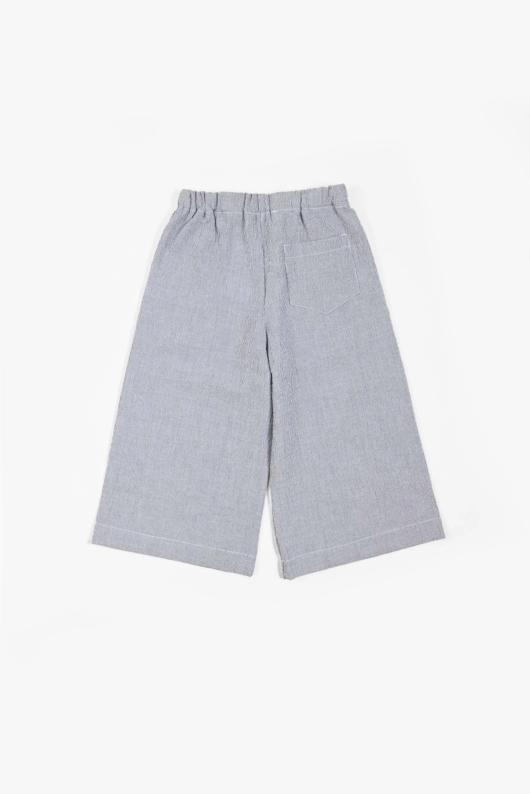 Pantaloni larghi bambina righina blu retro