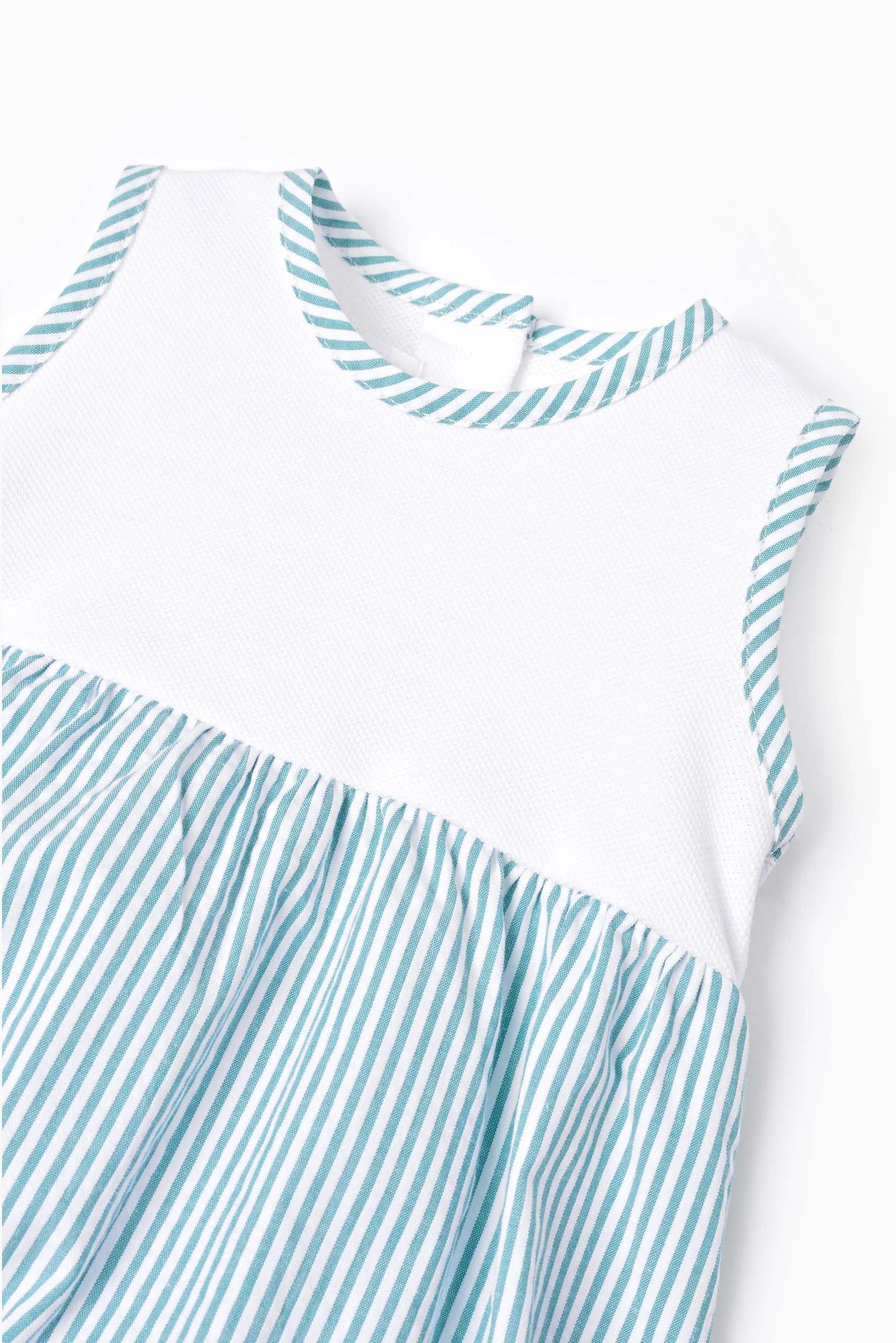 Pagliaccetto neonato jersey piquet e riga verde