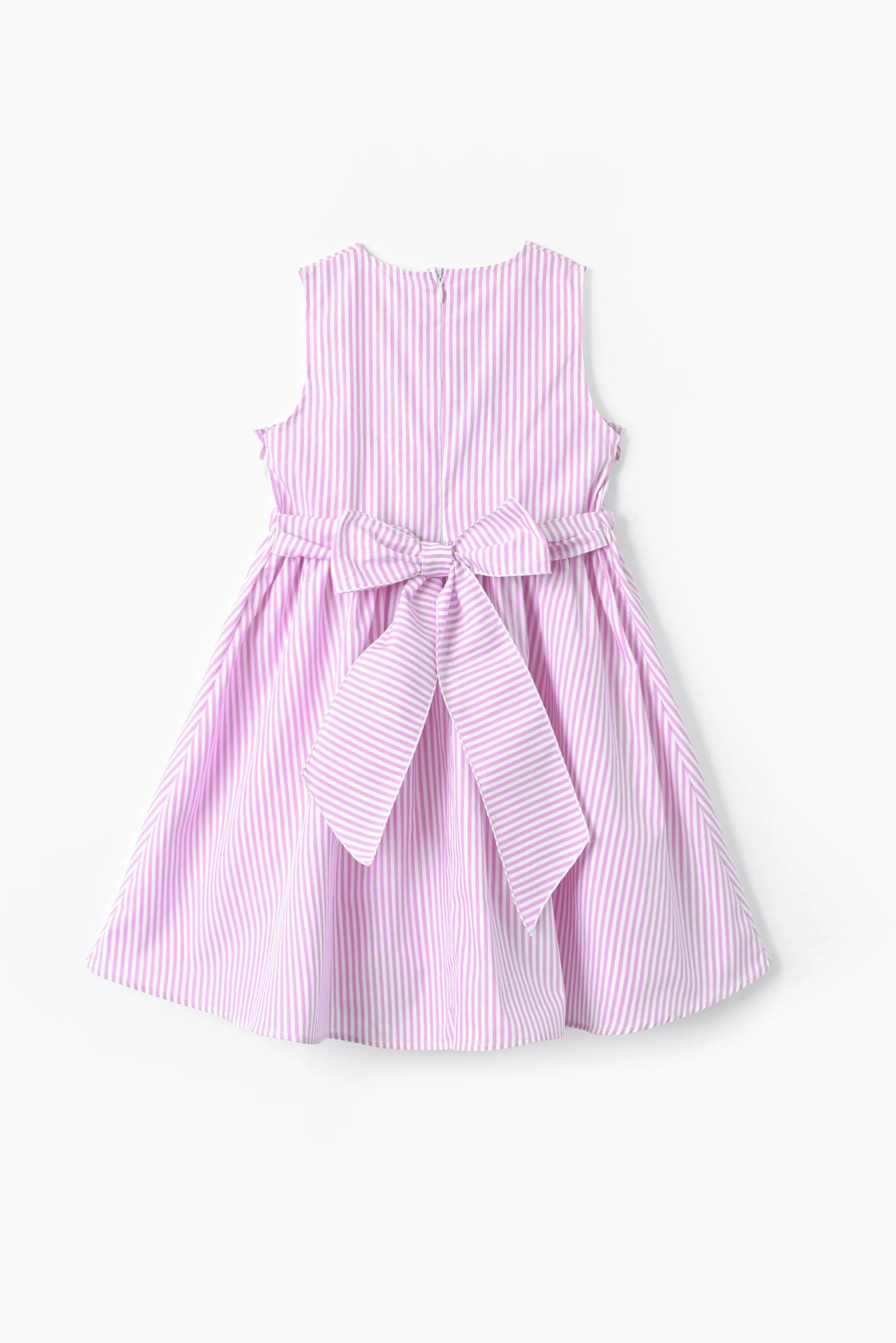 Vestito bambina con rocuhes riga orchidea Crochette