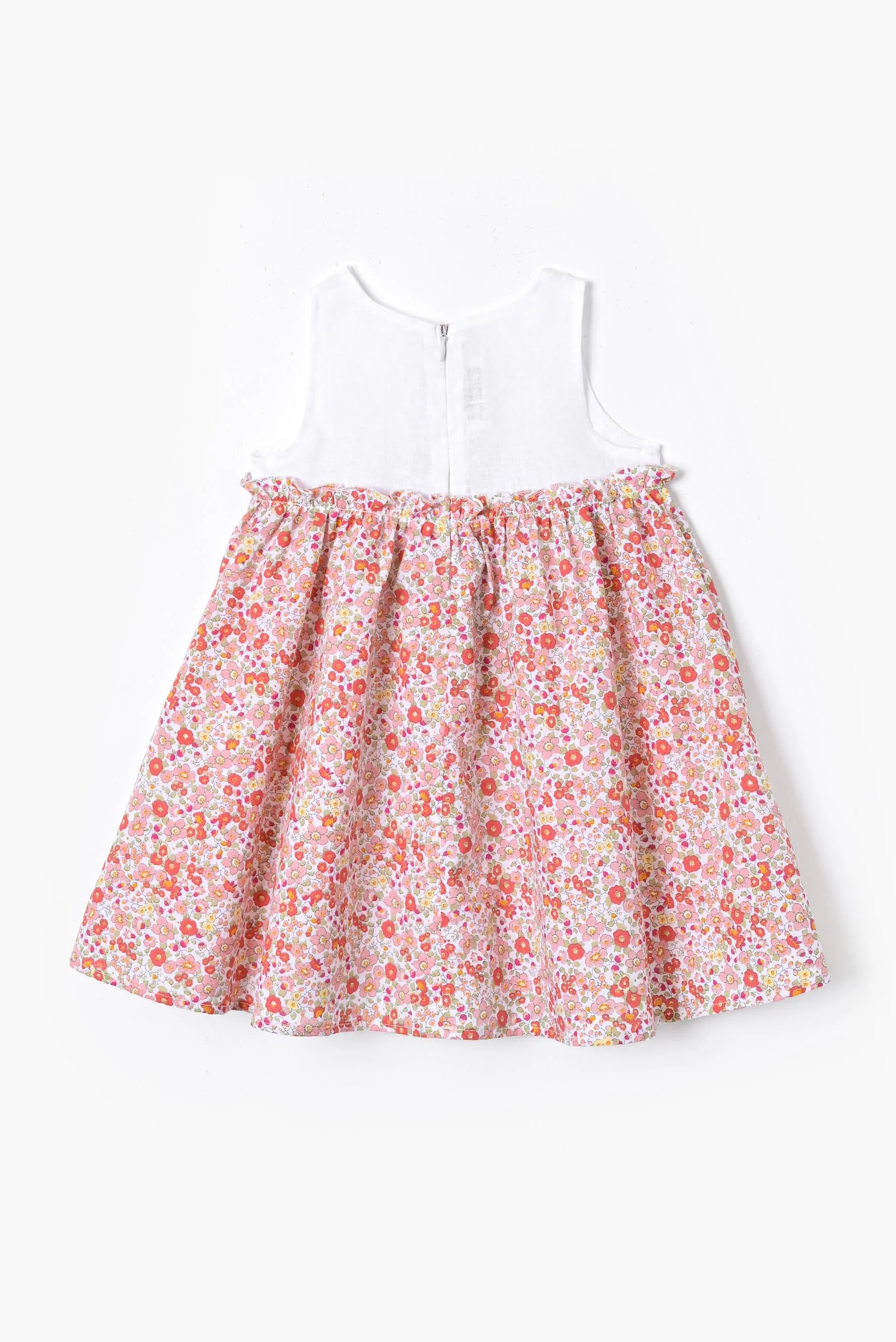 Scamiciato lino bianco e fiore arancio retro.jpg