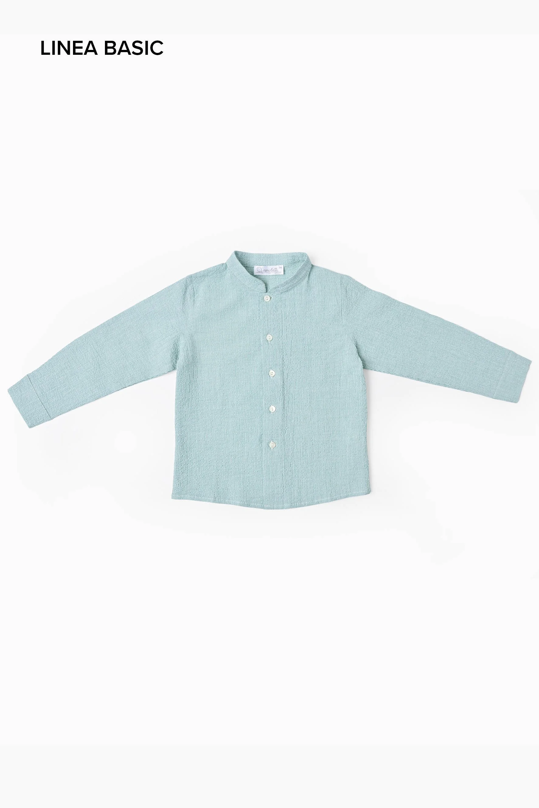 Camicia bambino coreana righina verde Crochette