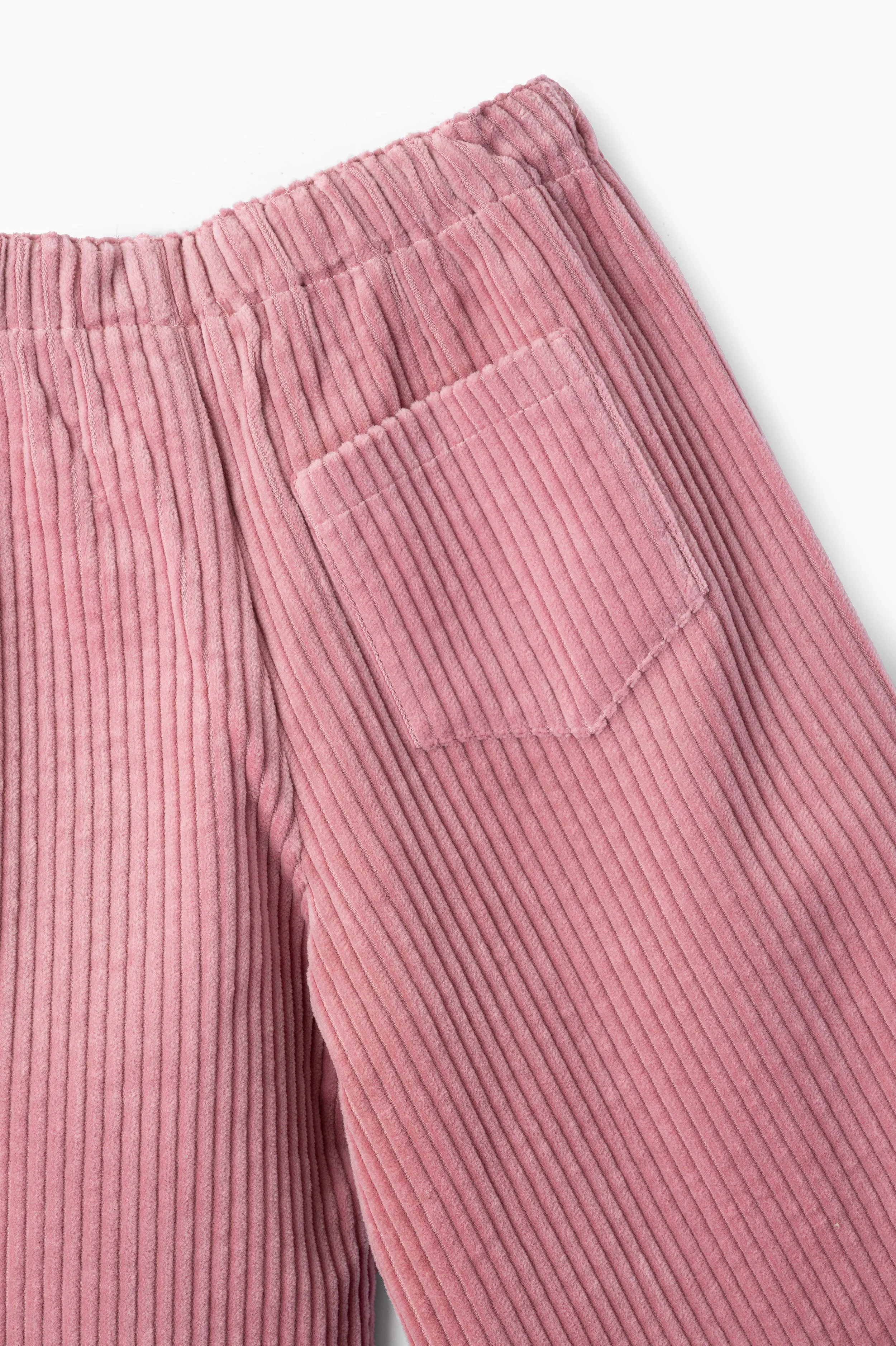 Pantaloni bambina larghi velluto a costa larga rosa polvere Crochette