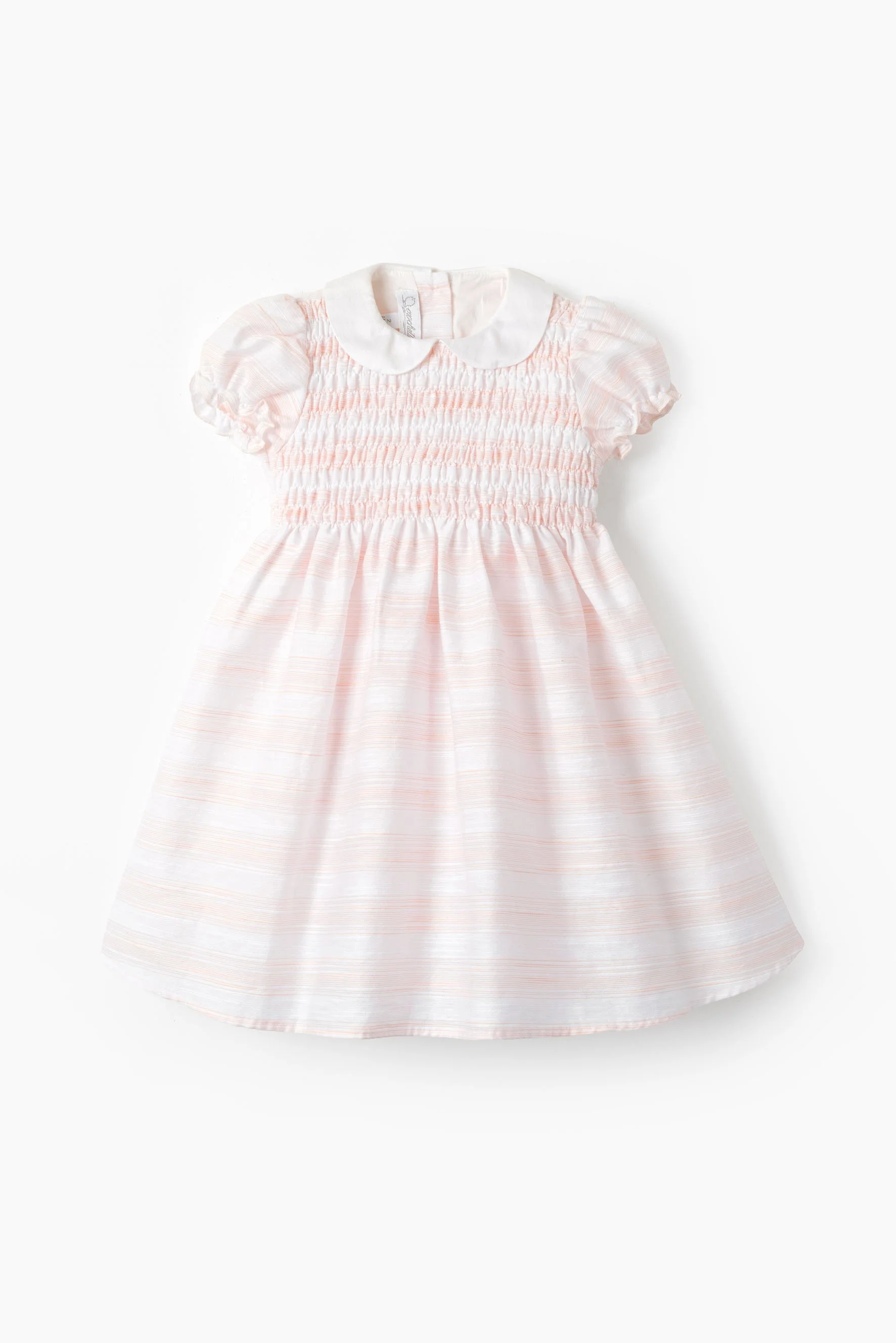 Vestito bambina elasticato raso fiammato a righe rosa