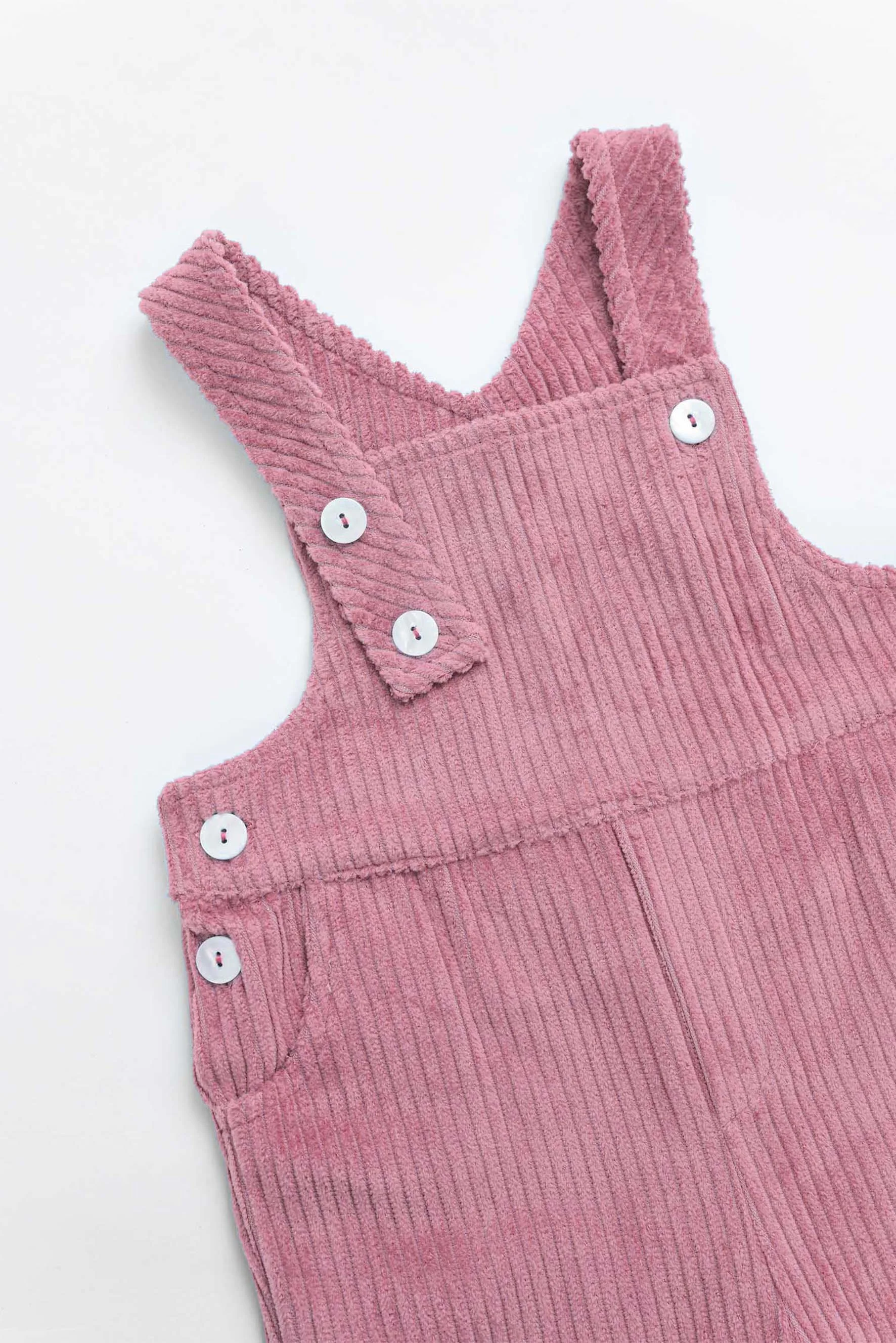 Salopette costa larga velluto rosa Crochette