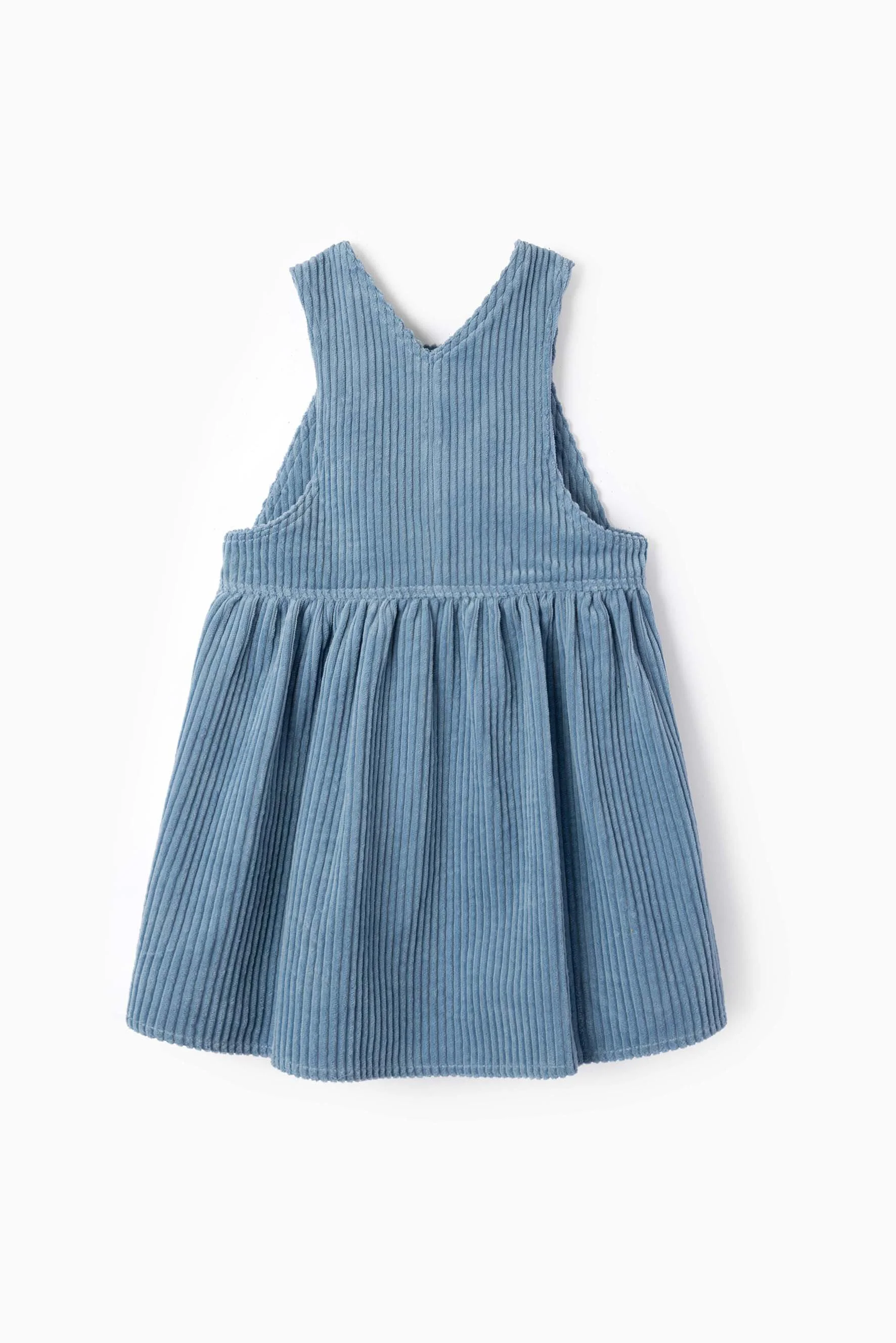 Abito salopette bambina velluto avio