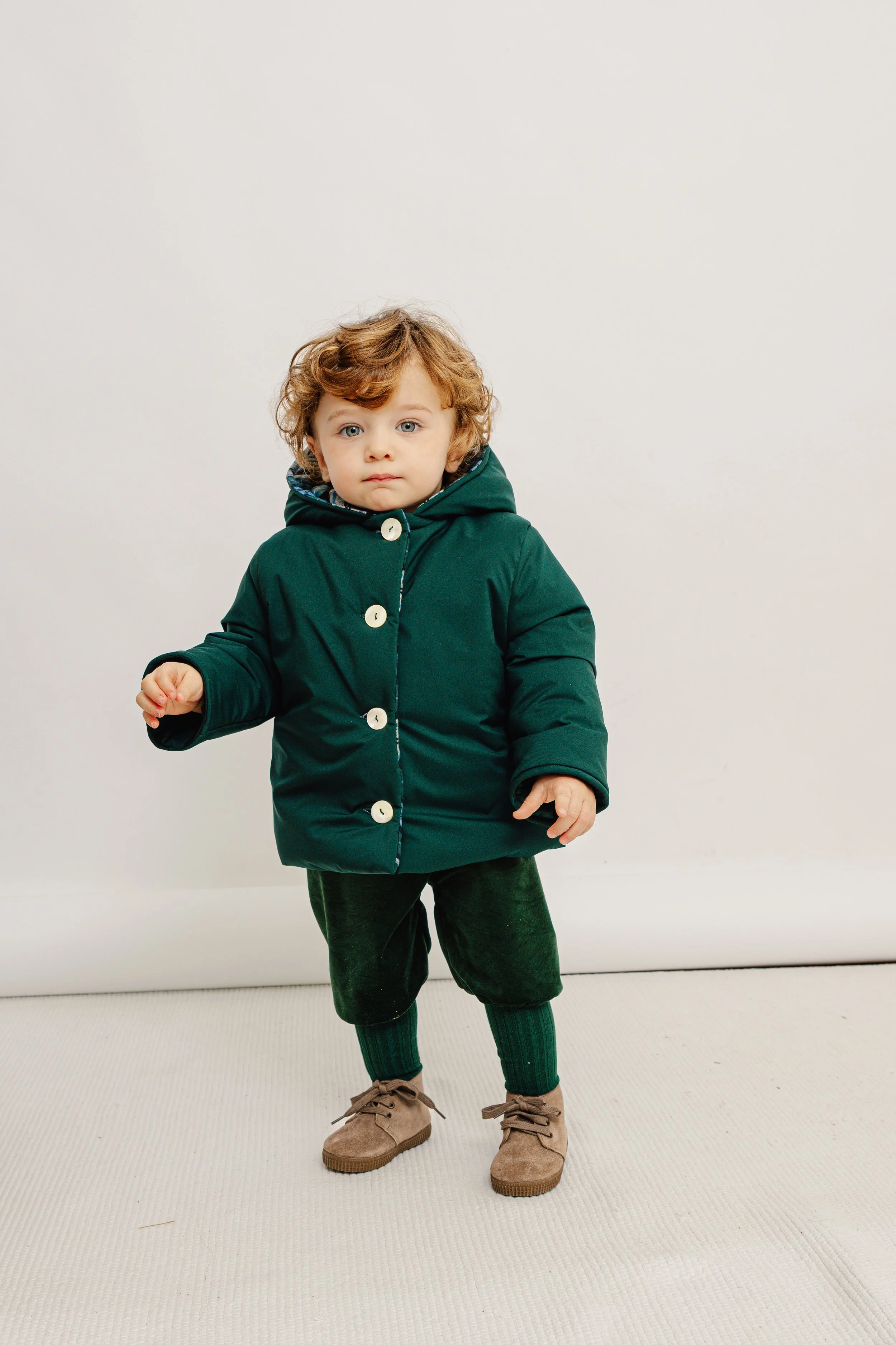 Giacca verde per bambino Crochette