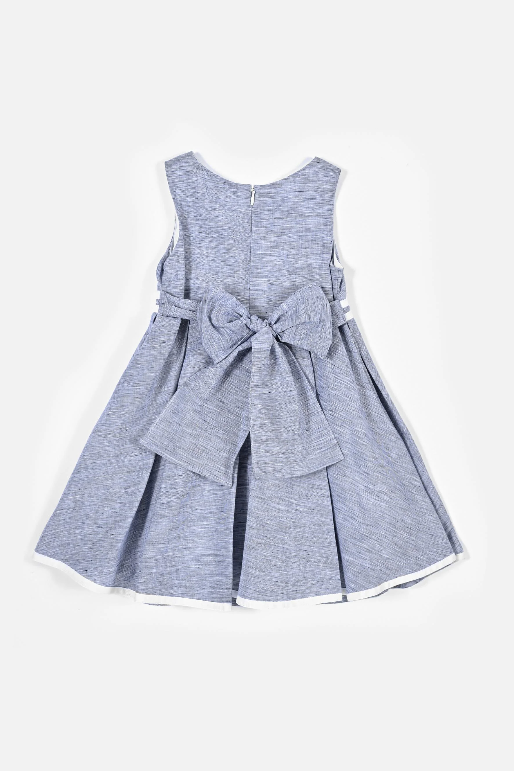 Vestito a pieghe fiammato blu retro.jpg