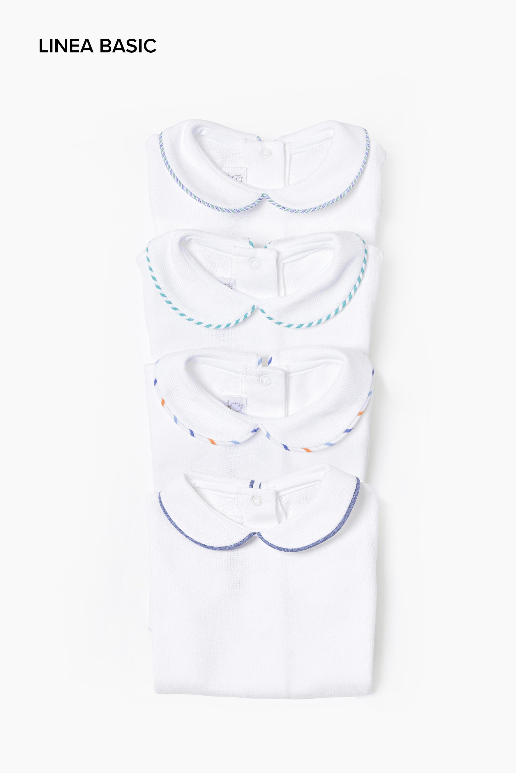 Body neonato jersey piquet con codini a contrasto