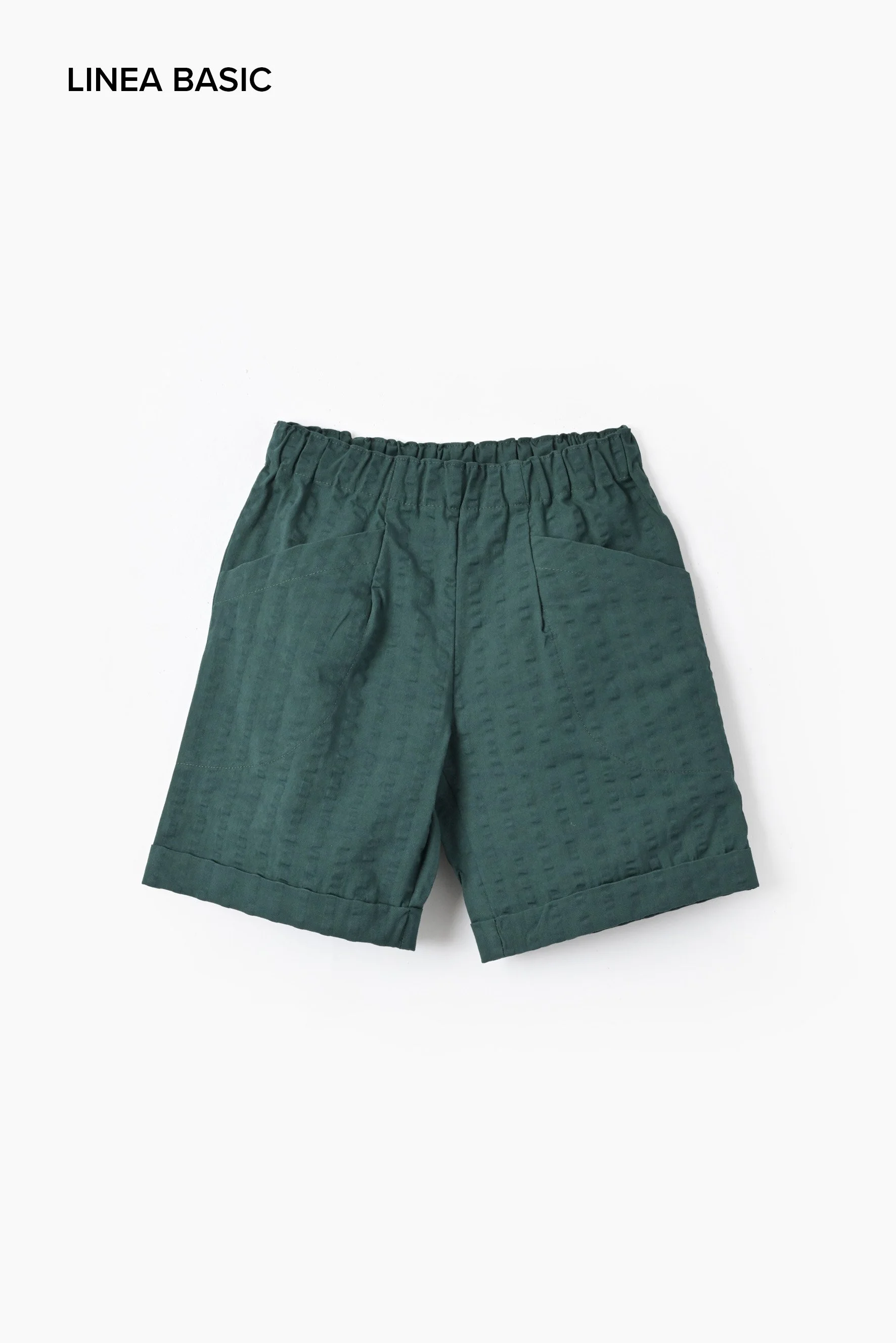 Bermuda bambino goffrato verde foresta Crochette