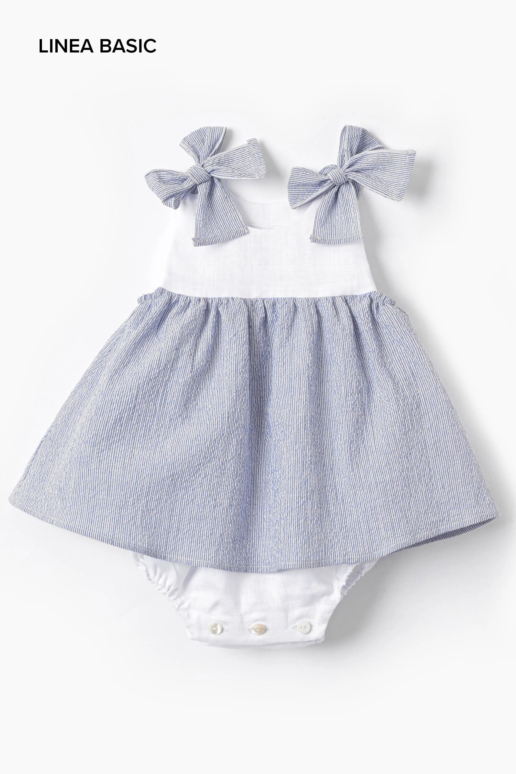 Pagliaccetto neonata fiocchi righina blu