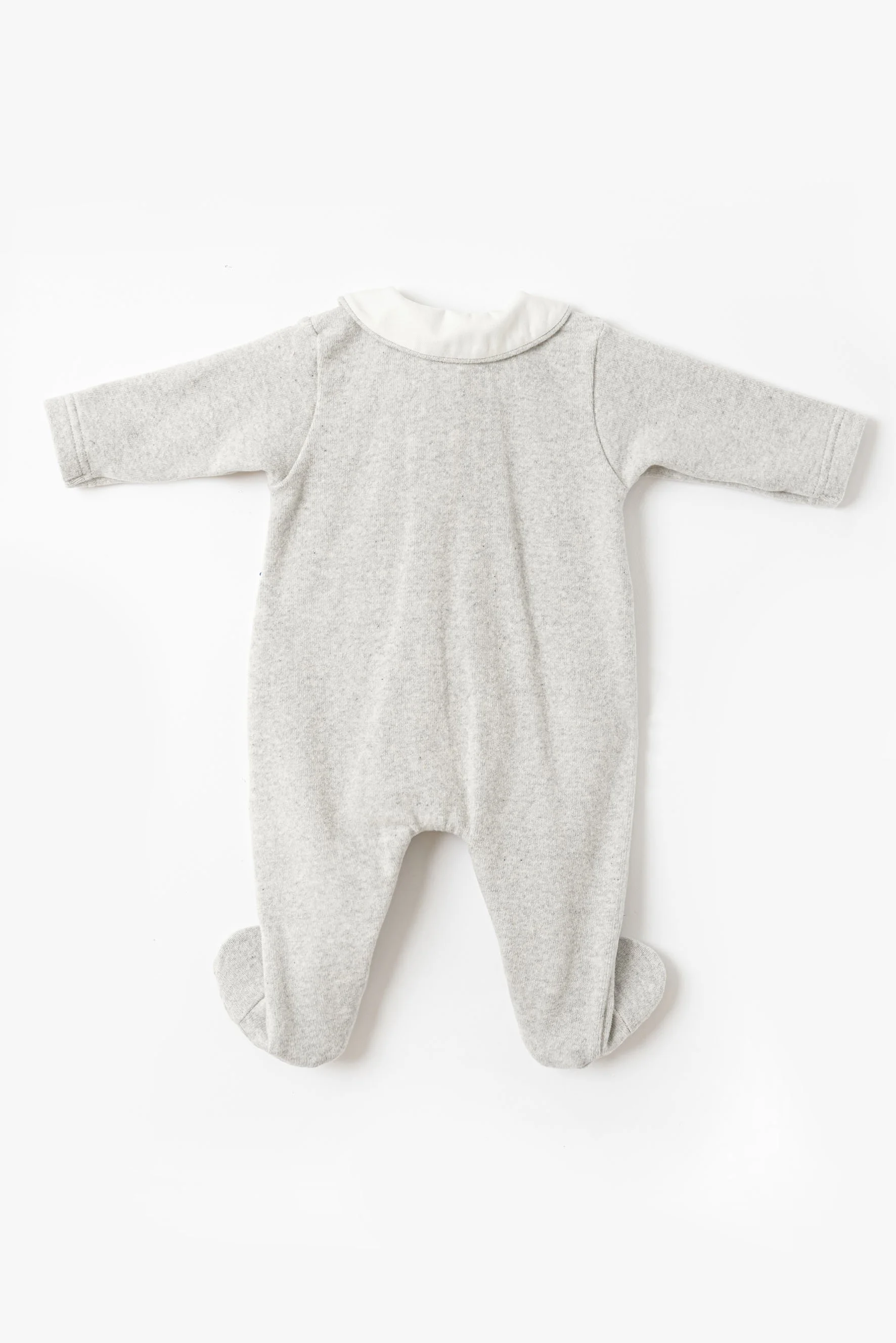 Tutina piedino neonato maglia beige Crochette