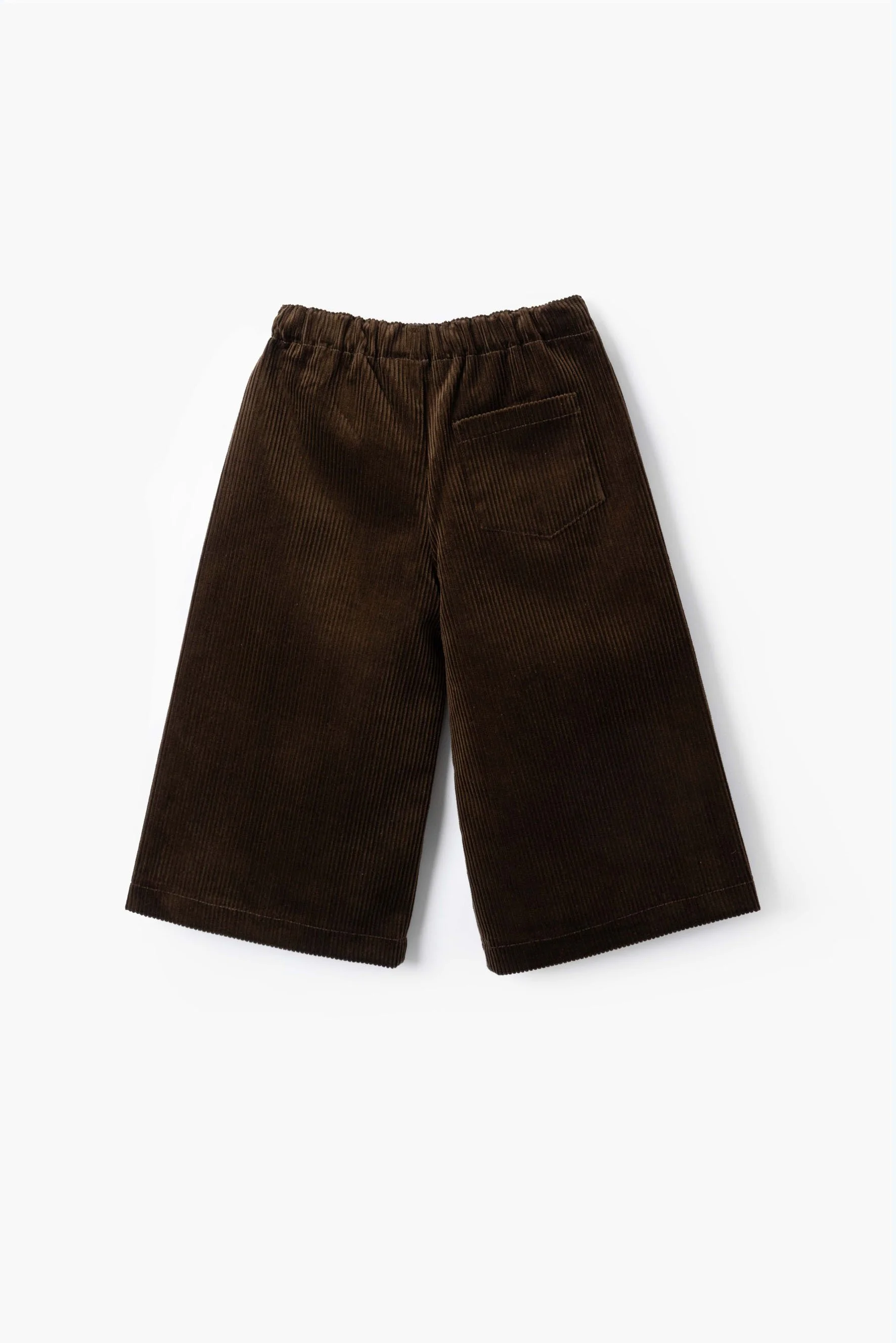 Pantaloni bambina larghi velluto a costa larga marrone Crochette
