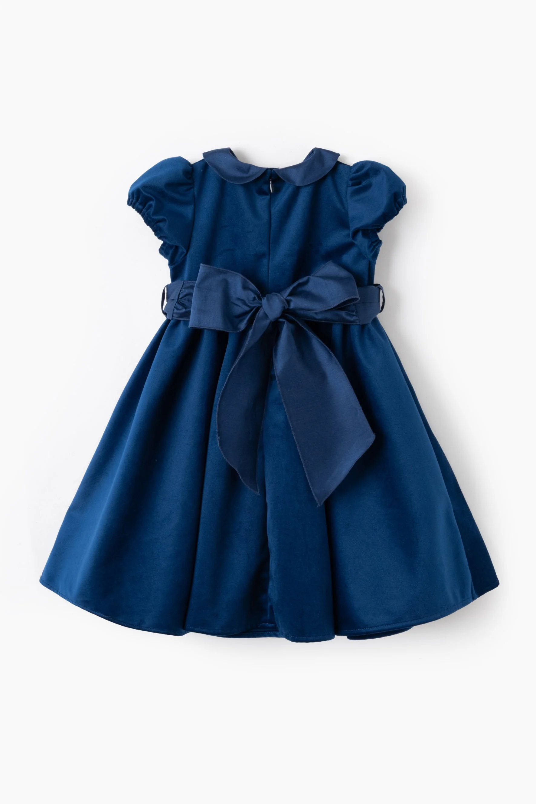 Vestito natale cerimonia bambina velluto blu Crochette