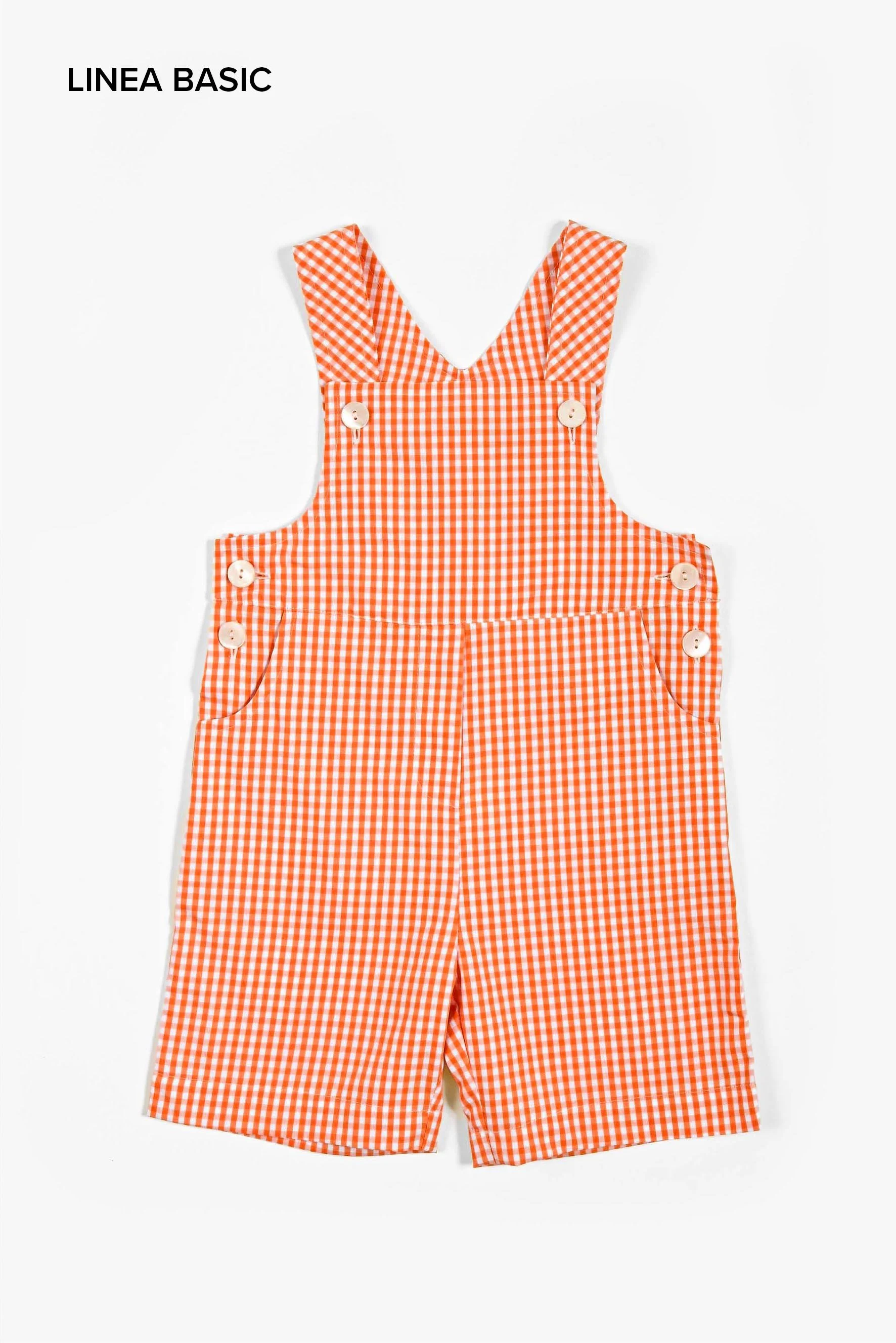 Salopette vichy arancione Crochette