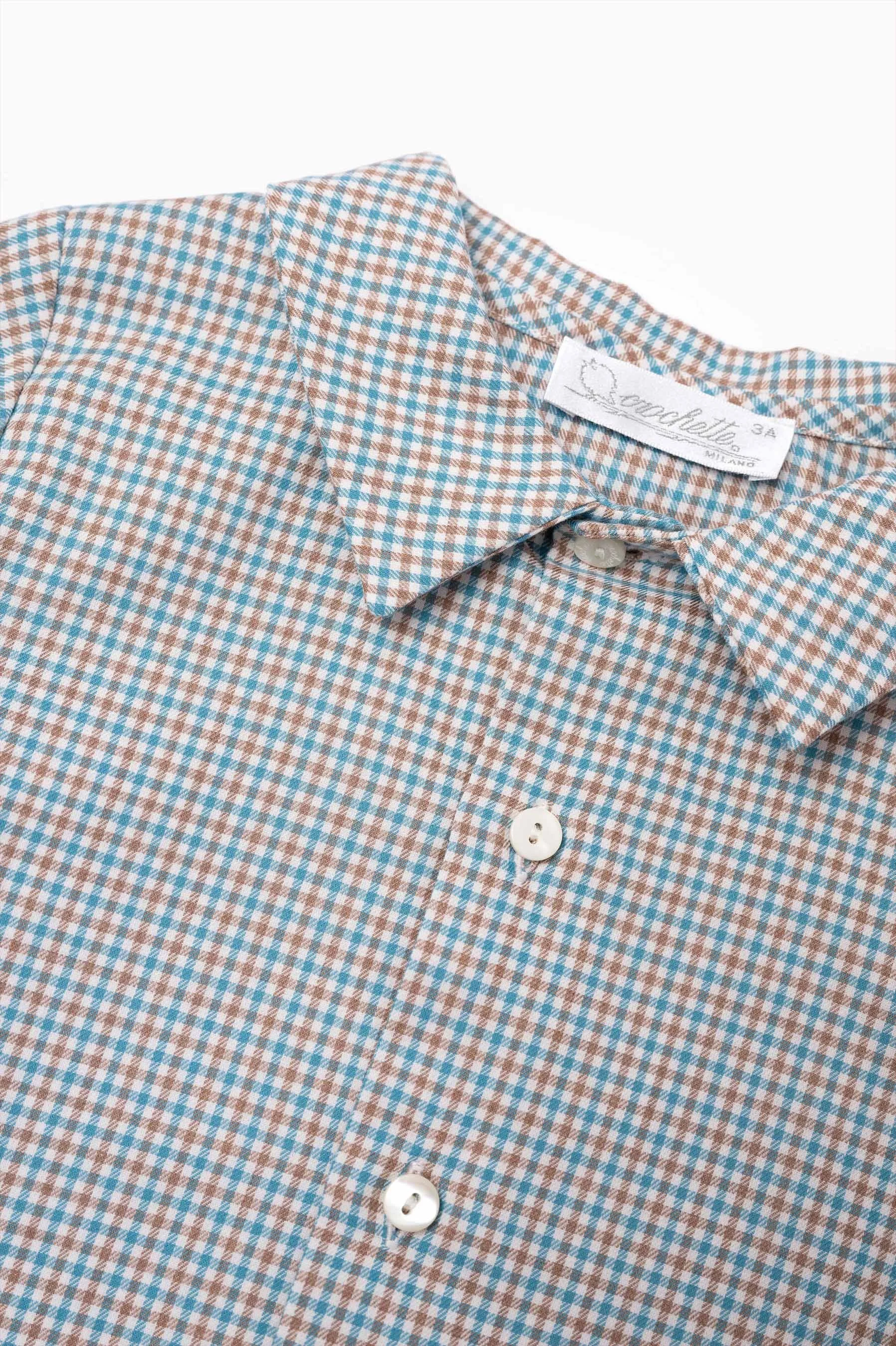 Camicia bambino quadretto turchese marrone zoom.jpg