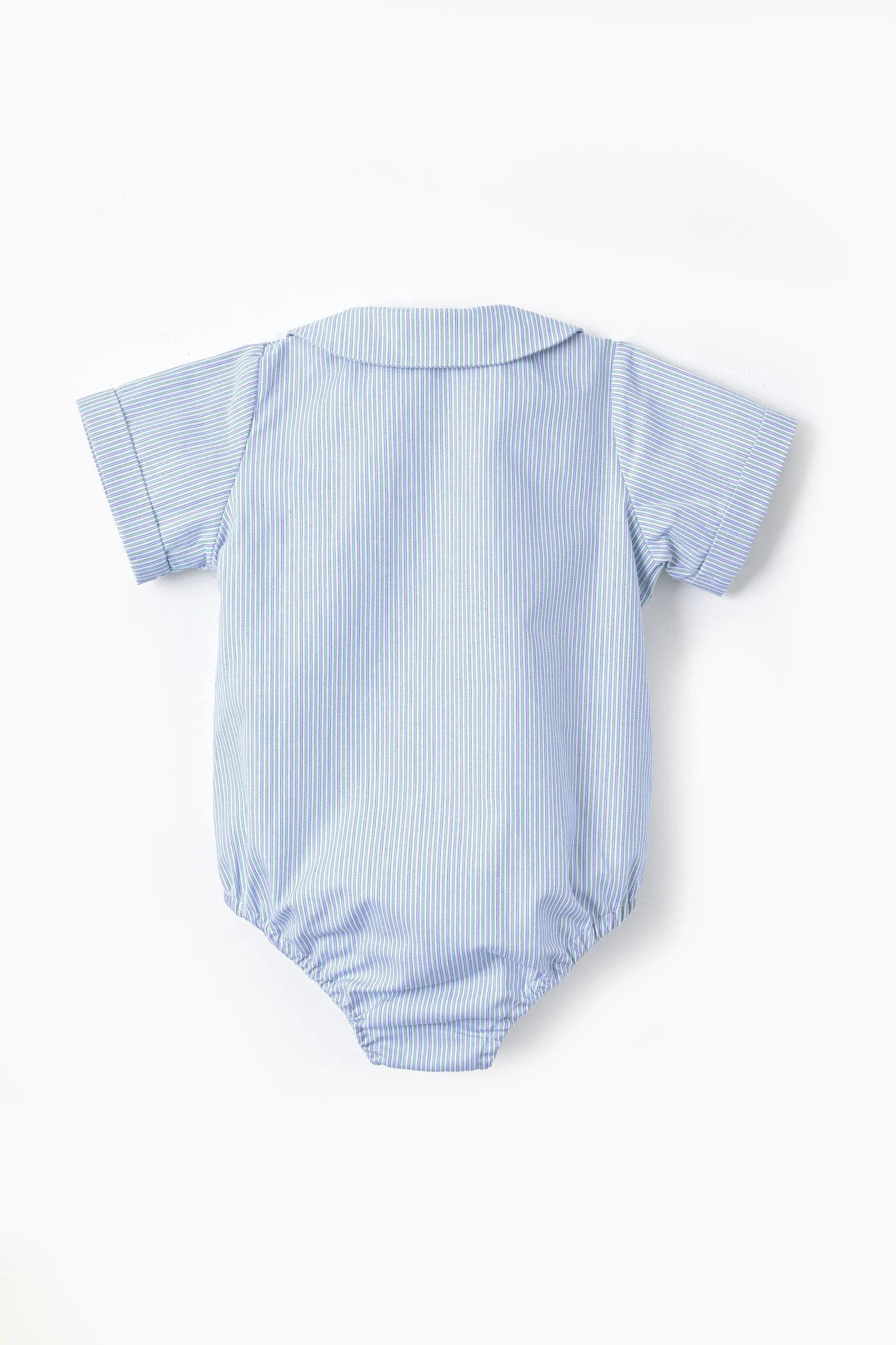 Body camicia neonato righina verde avio retro