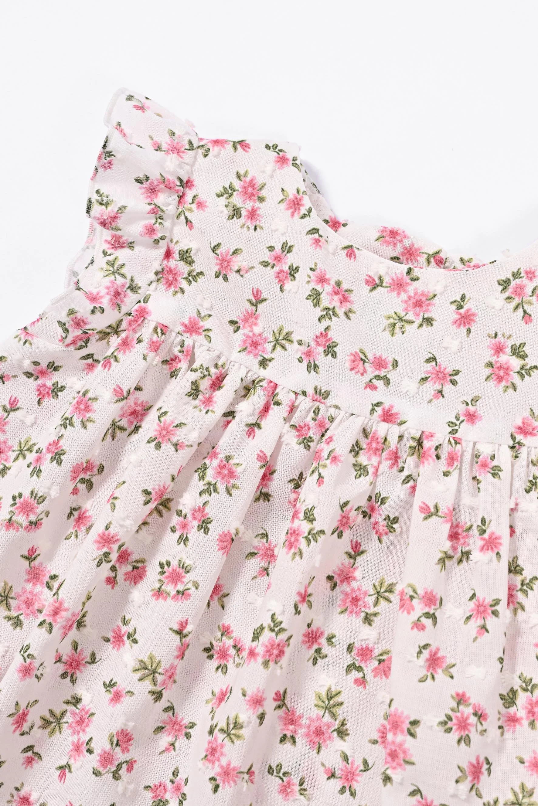 Camicino neonata fiore plumetis fragola zoom