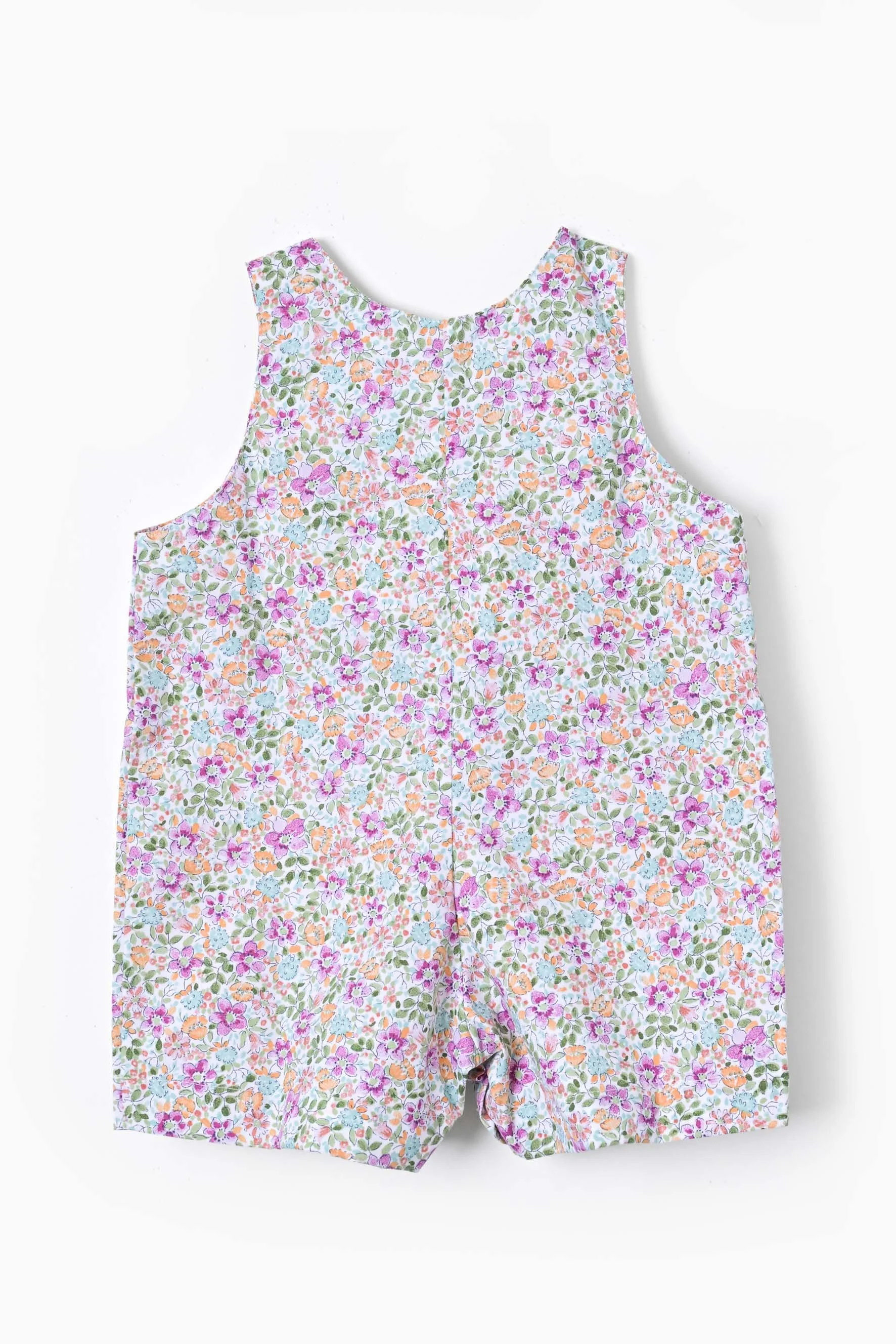 Salopette neonata fiore viola turchese retro