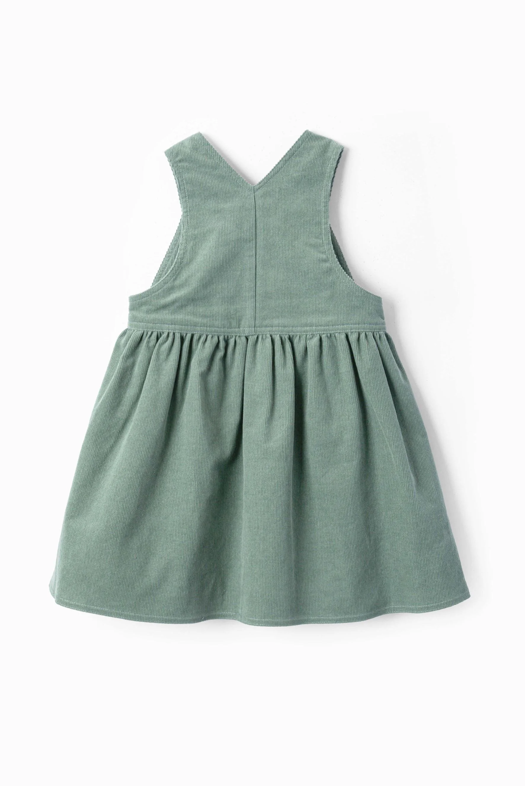 Vestito salopette bambina vellutino salvia Crochette