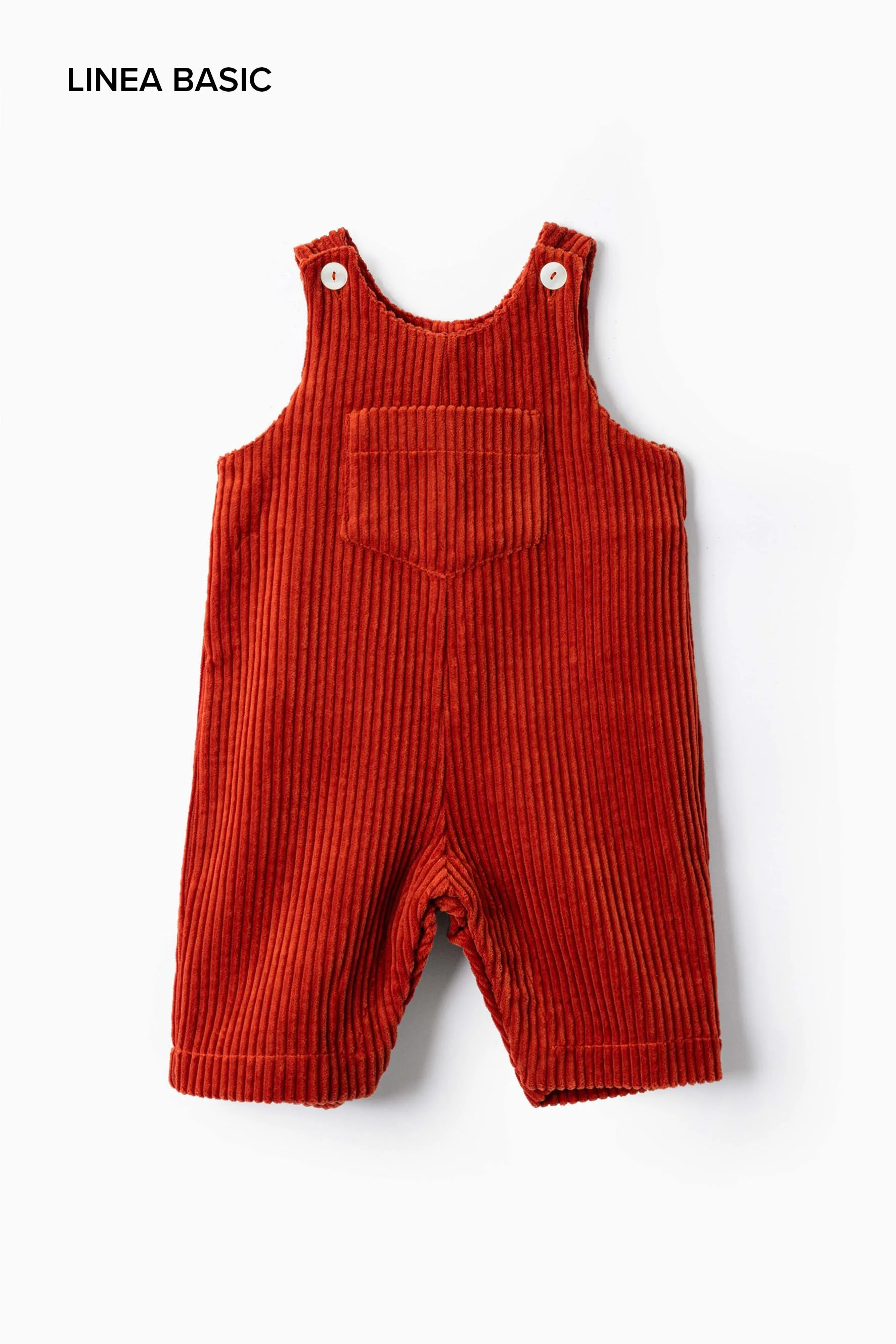 Salopette neonato in velluto costa arancione Crochette