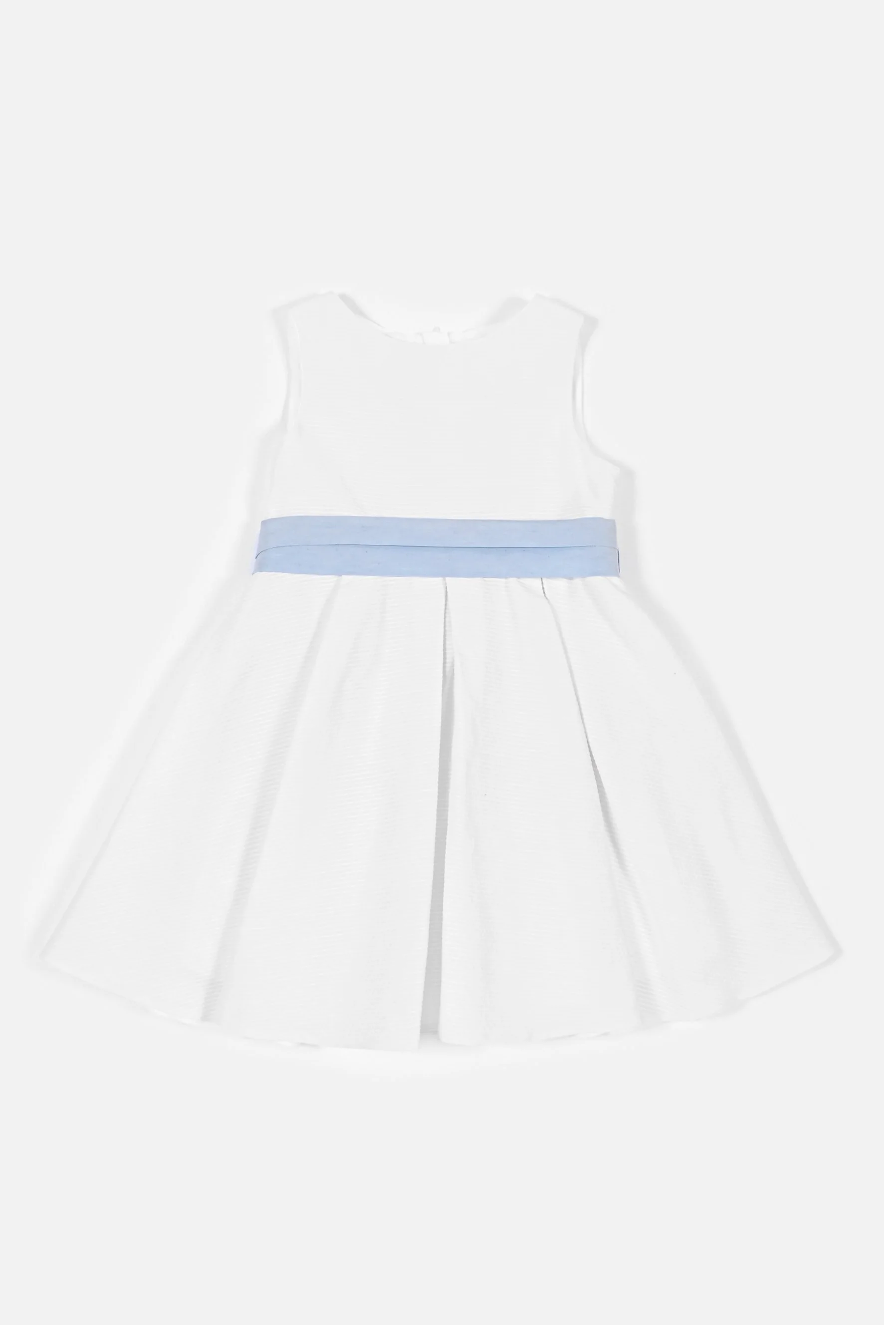 Vestito bambina in piquet a righe bianco Crochette