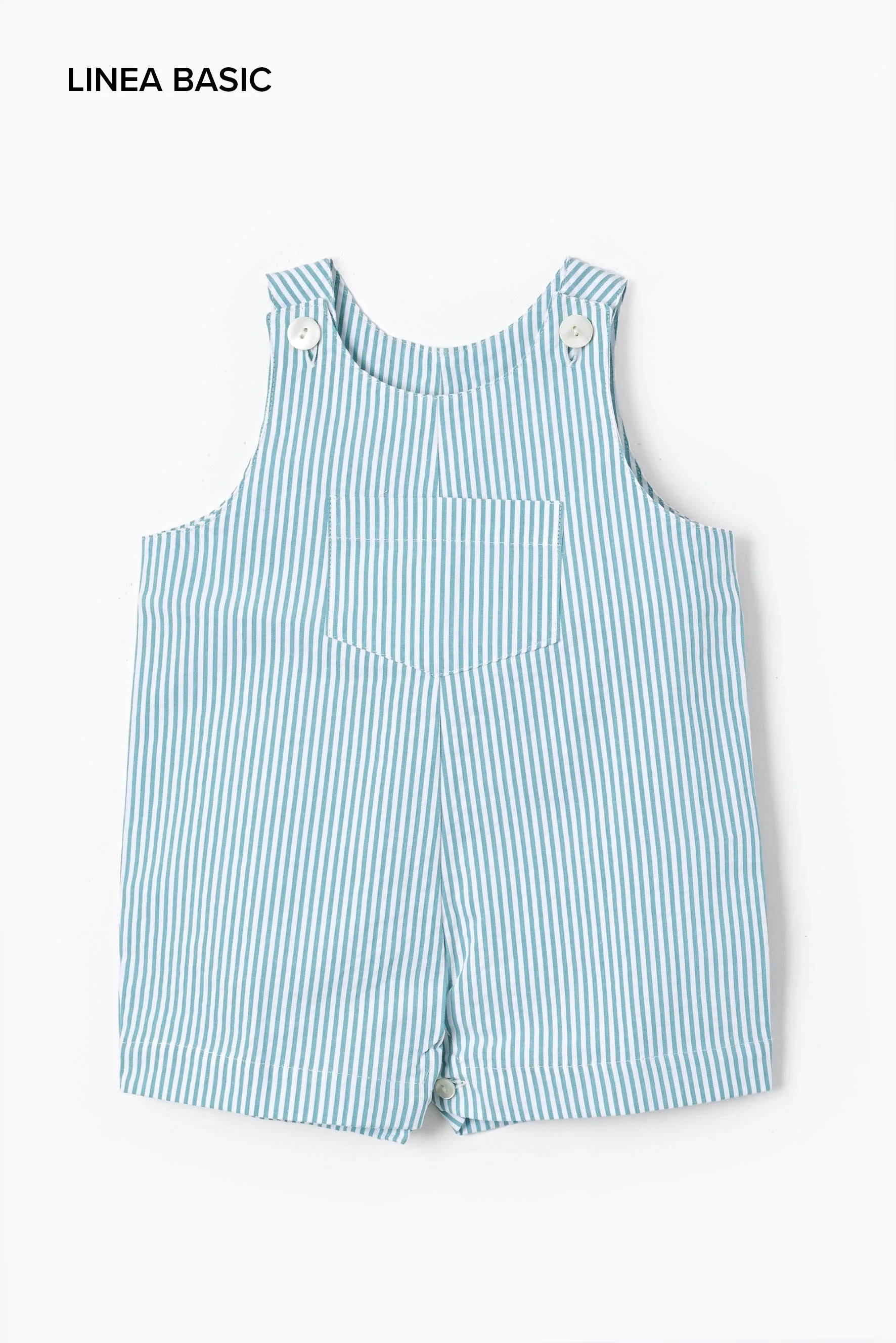 Salopette pagliaccetto riga verde