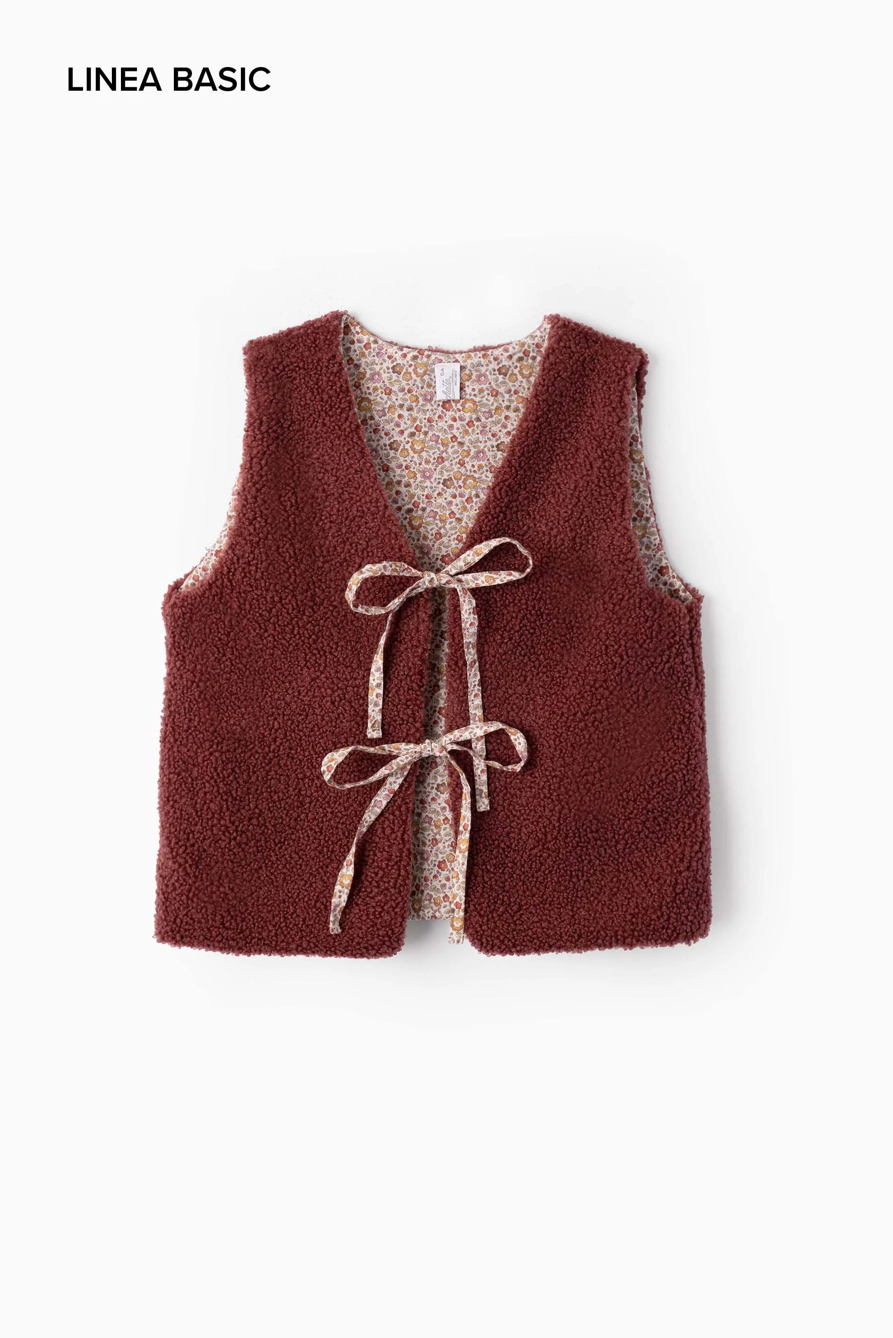 Gilet bambina Teddy Twist orsetto e fiore ruggine Crochette