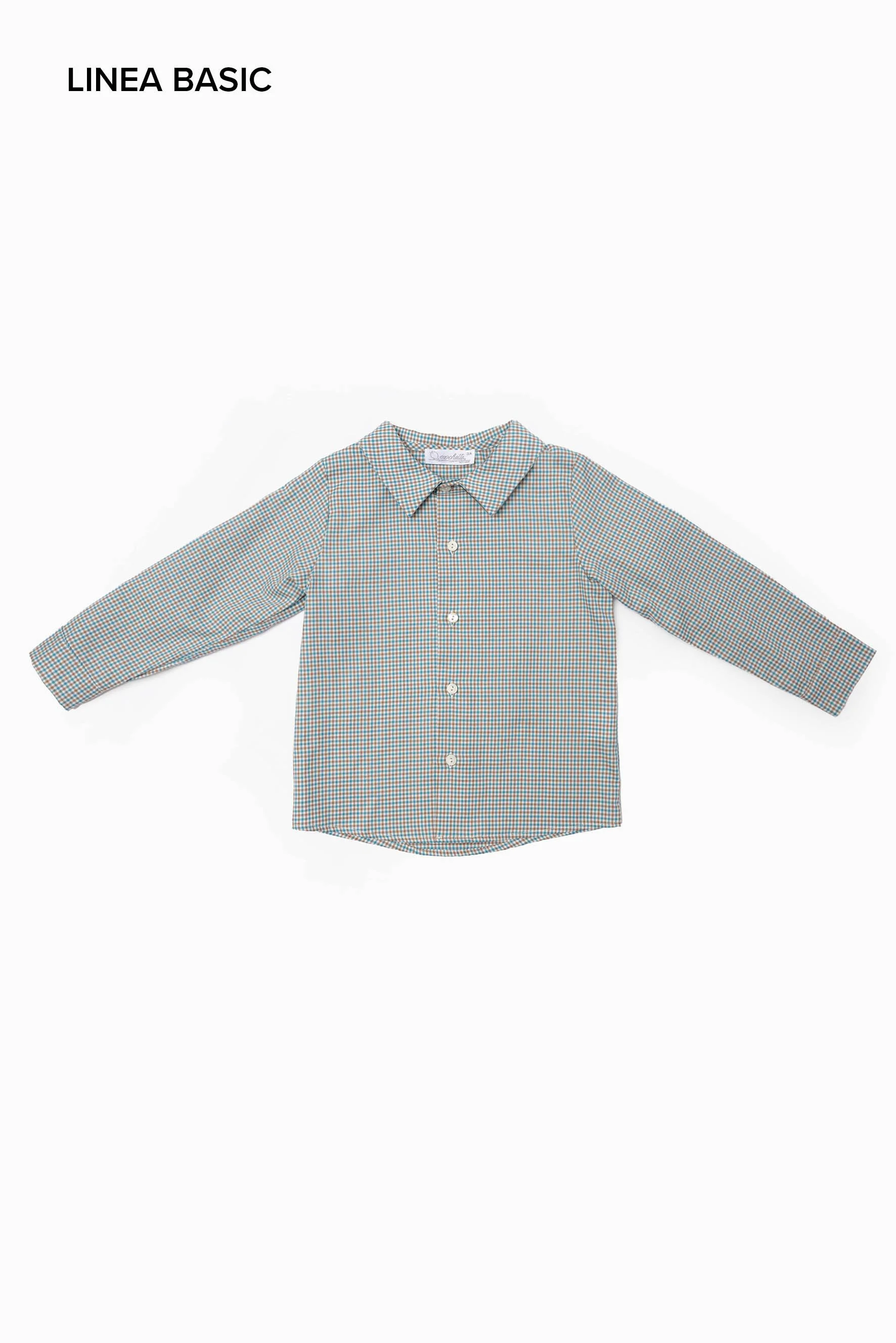 Camicia bambino quadretto turchese marrone baby.jpg