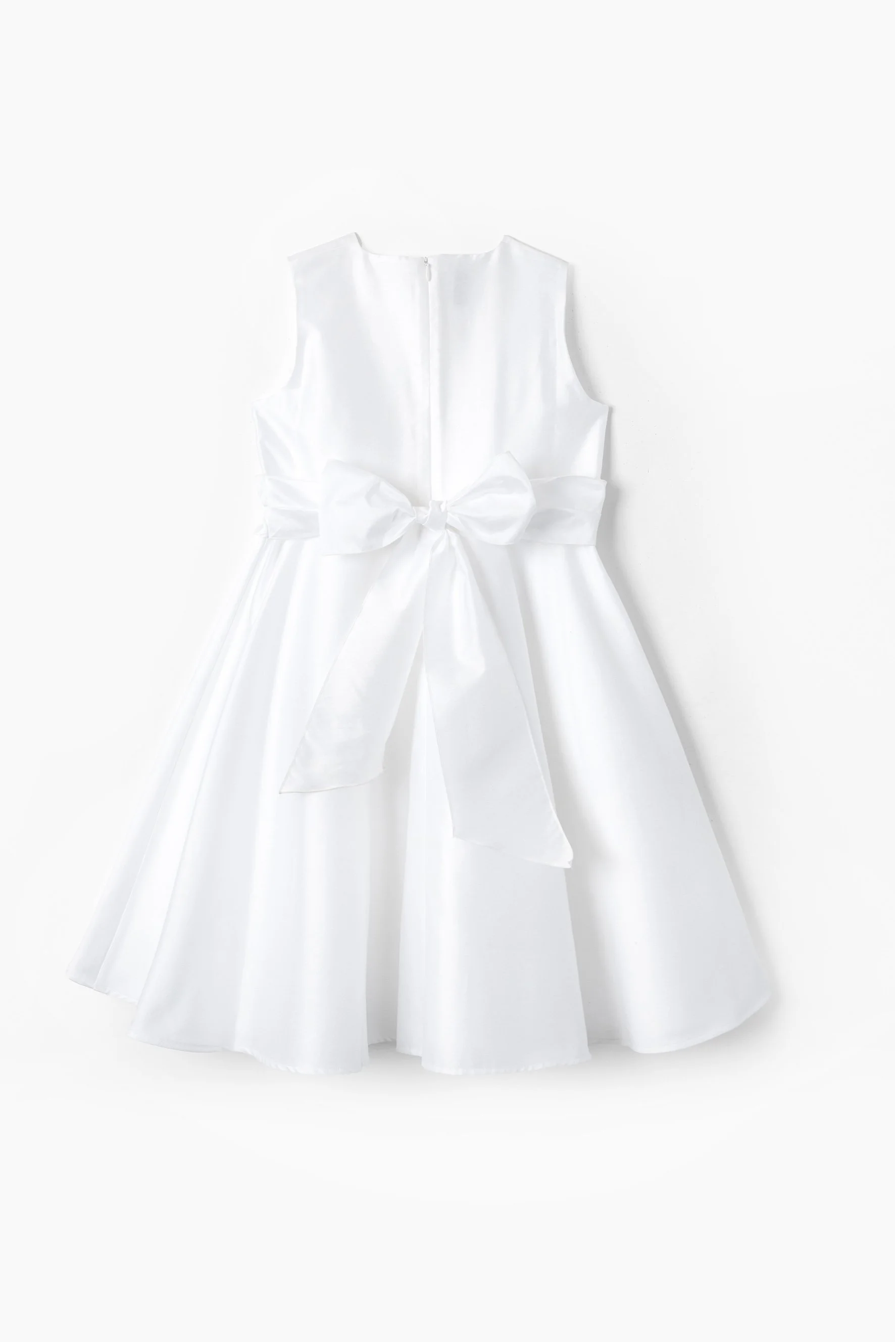 Vestito cerimonia bambina raso bianco con rouches retro.jpg