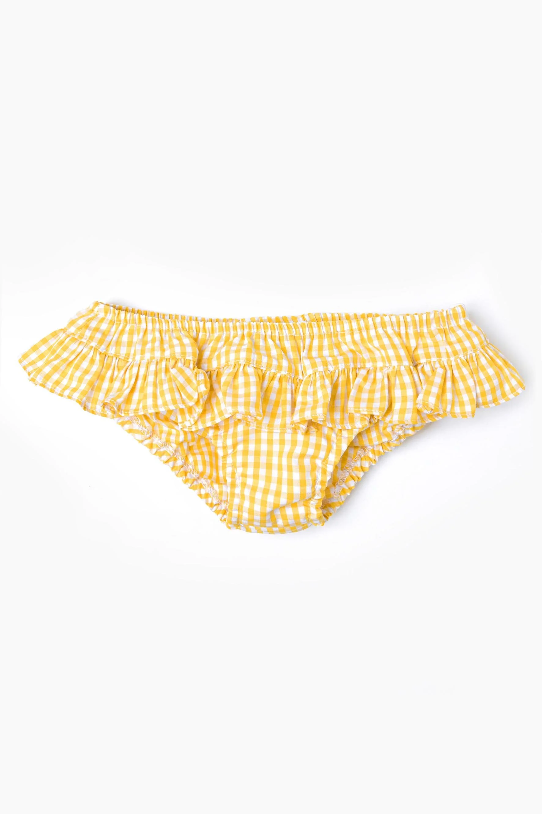 Costume bambina balza vichy giallo Crochette