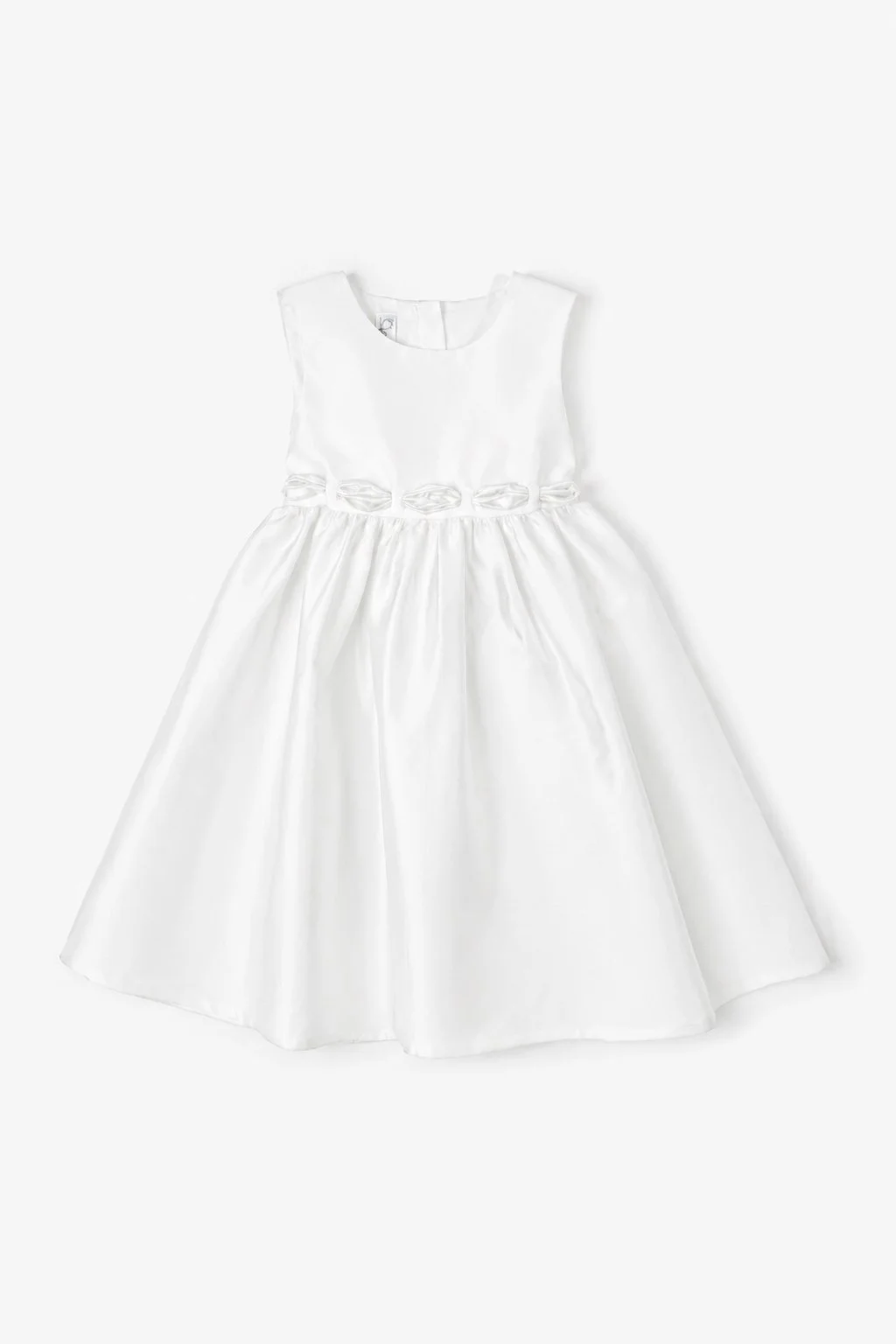 Vestito bambina raso bianco e nastro