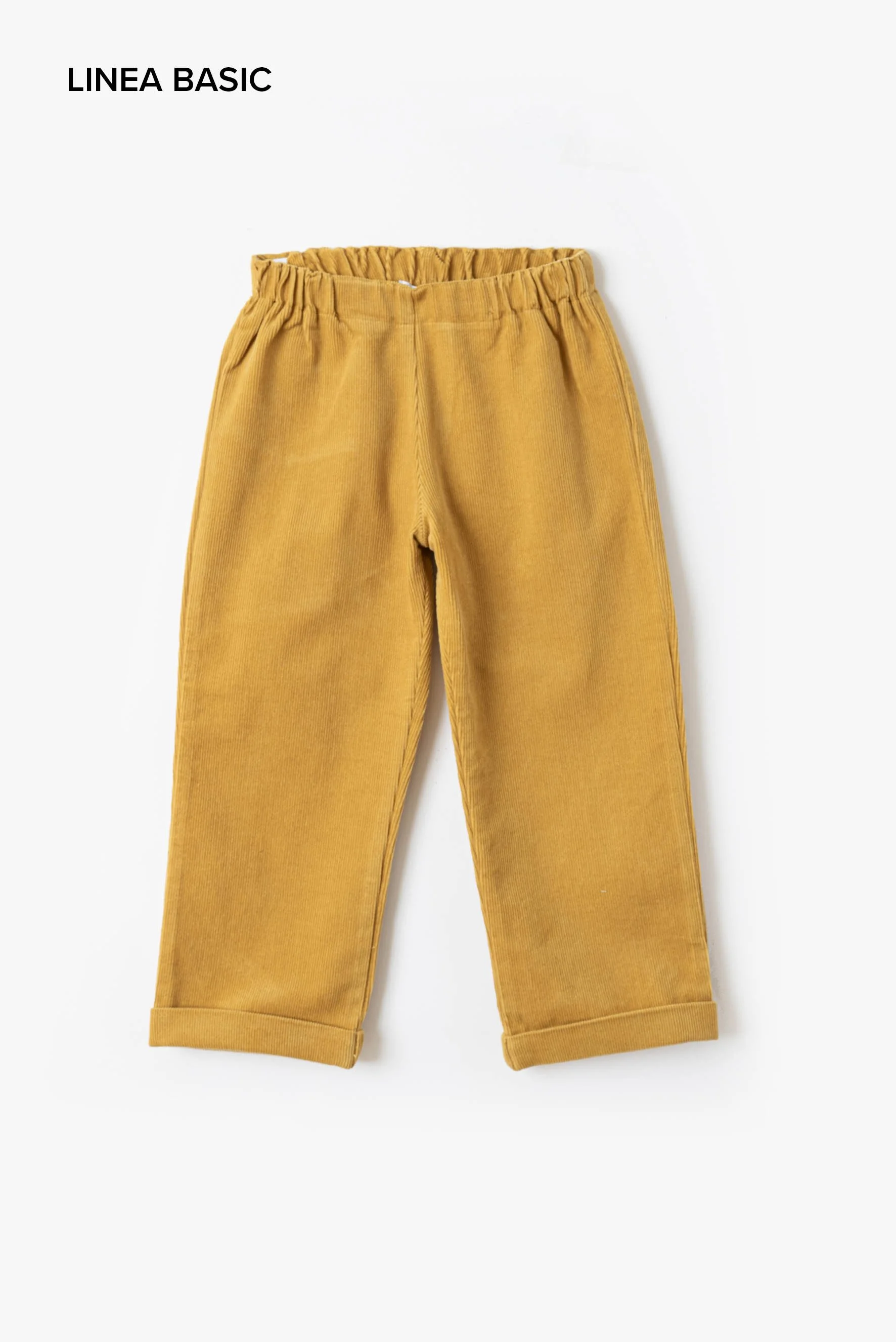 Pantaloni asilo unisex in velluto senape