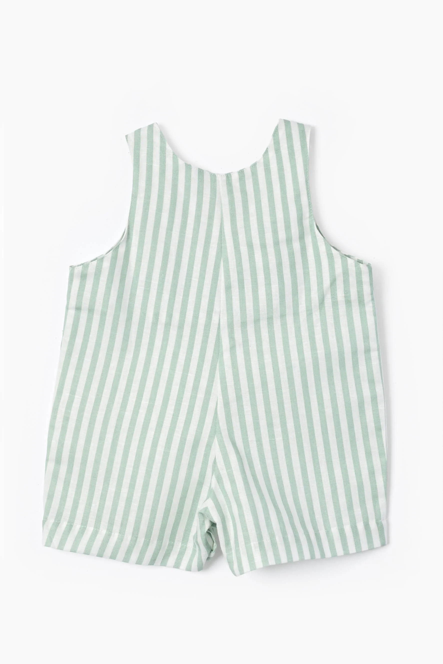 Salopette pagliaccetto riga verde agave