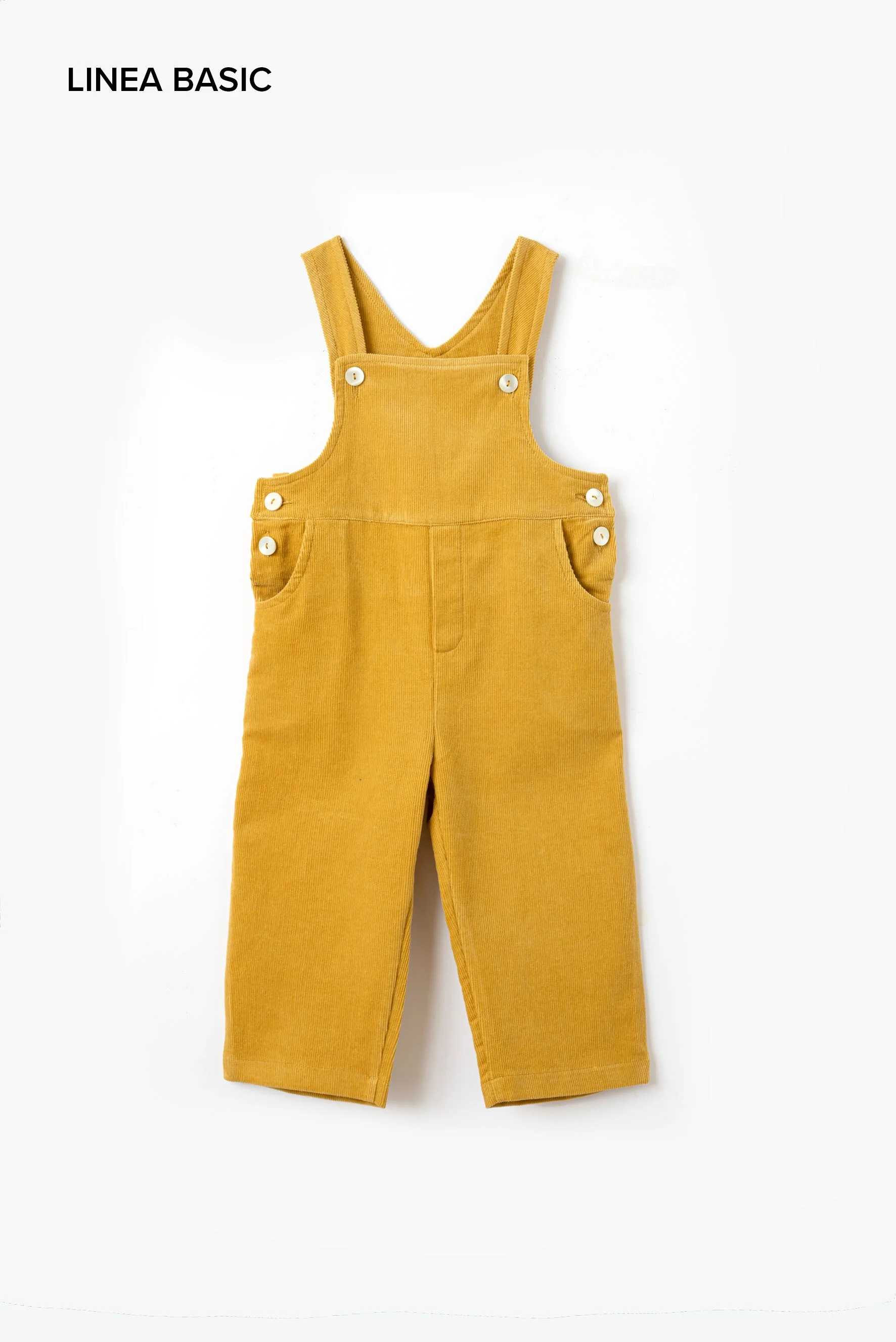 Salopette unisex in velluto senape