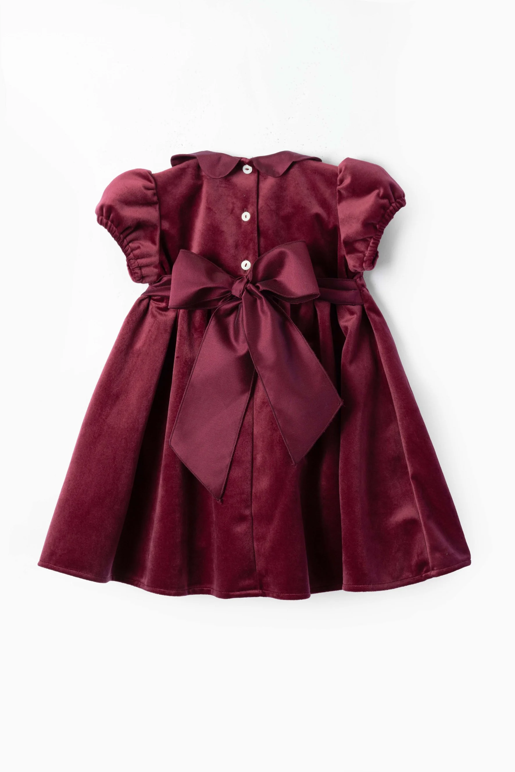 Vestito bambina cerimonia velluto bordeaux