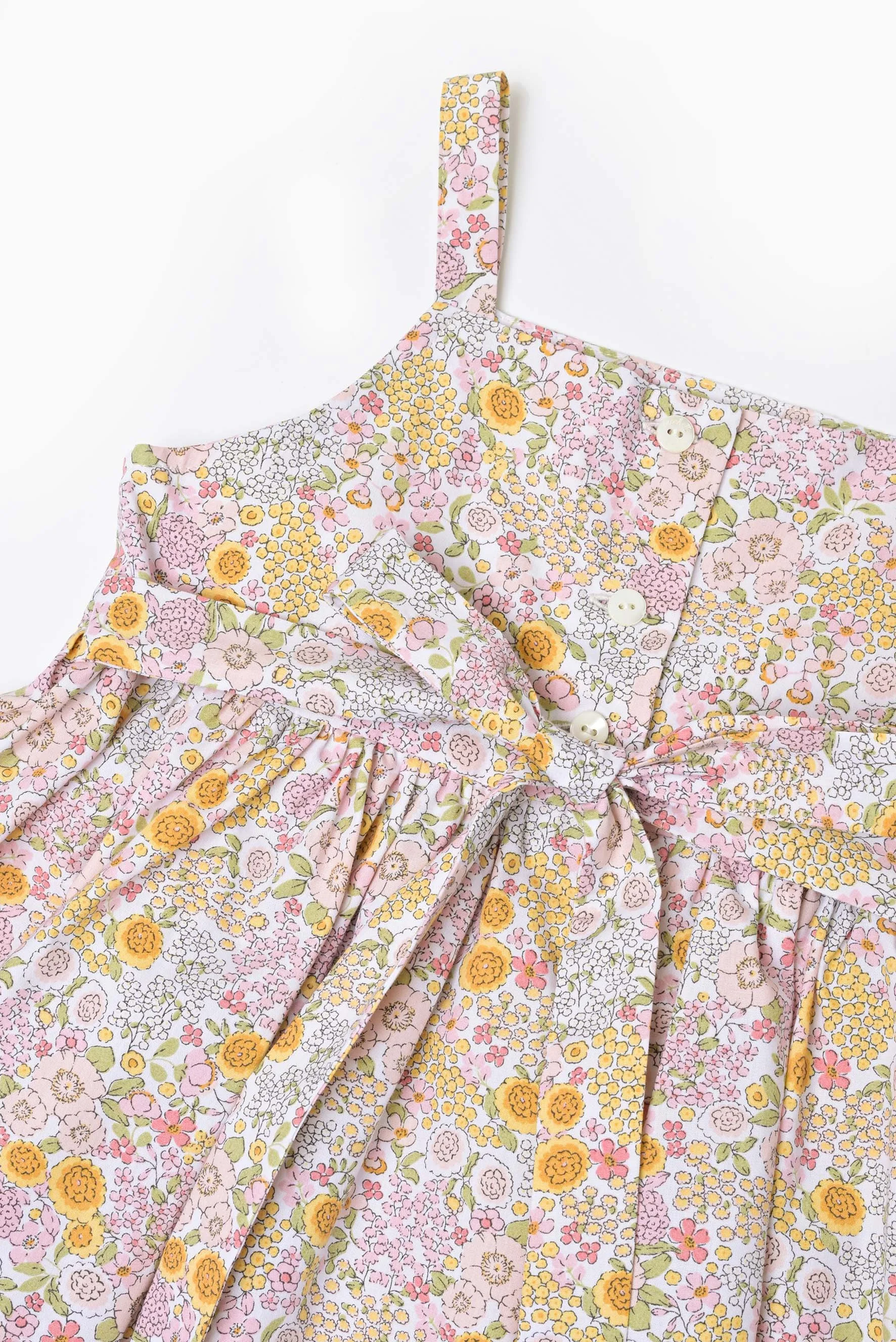 Scamiciato bambina Sole fiore rosa giallo dettaglio
