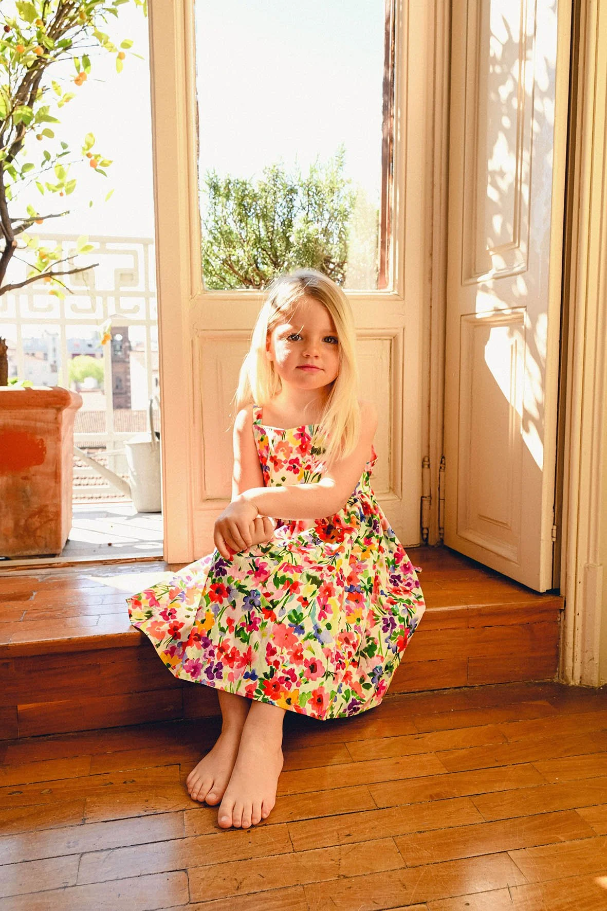 Vestito bambina fiore multicolor Crochette