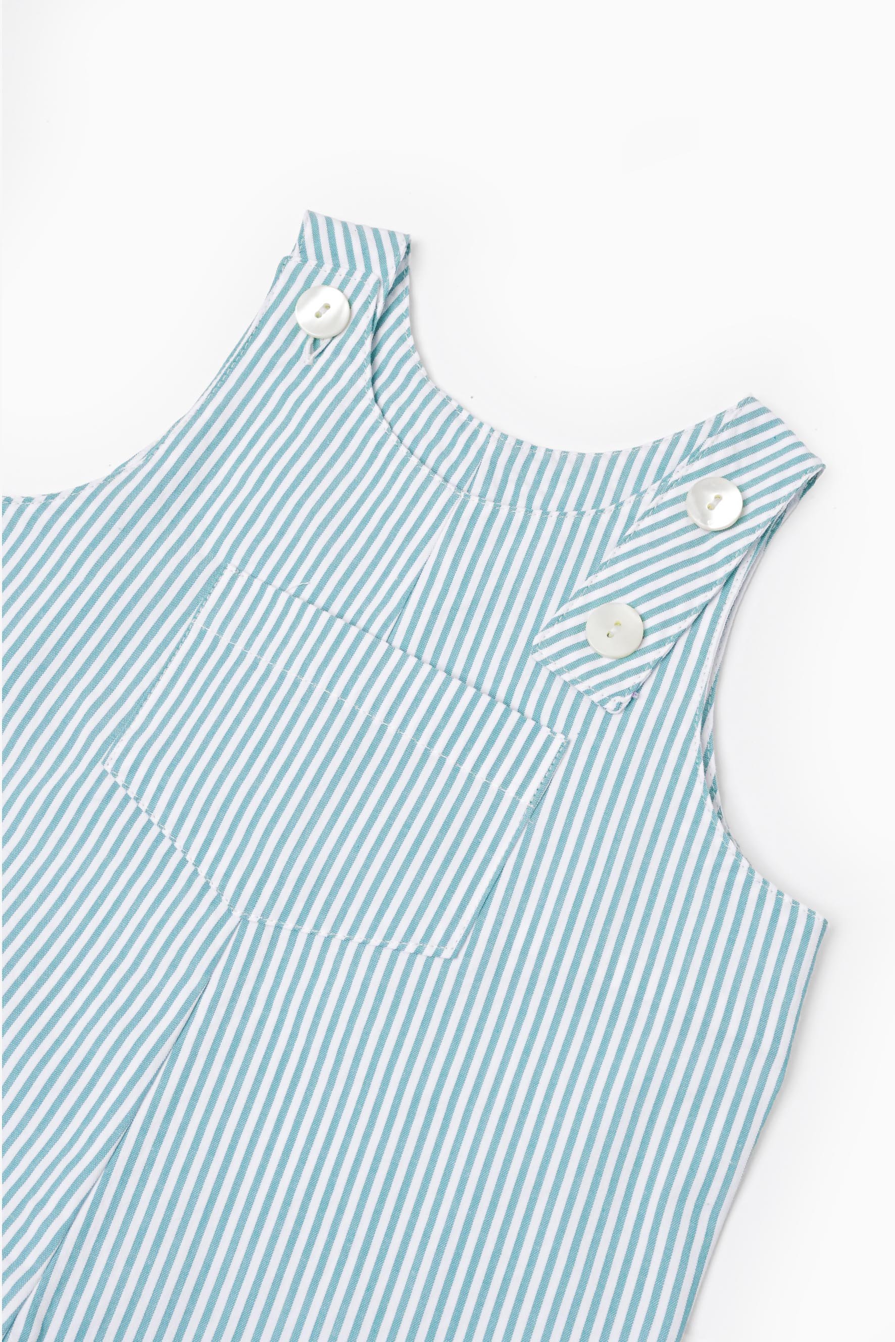 Salopette pagliaccetto neonato riga verde zoom.jpg