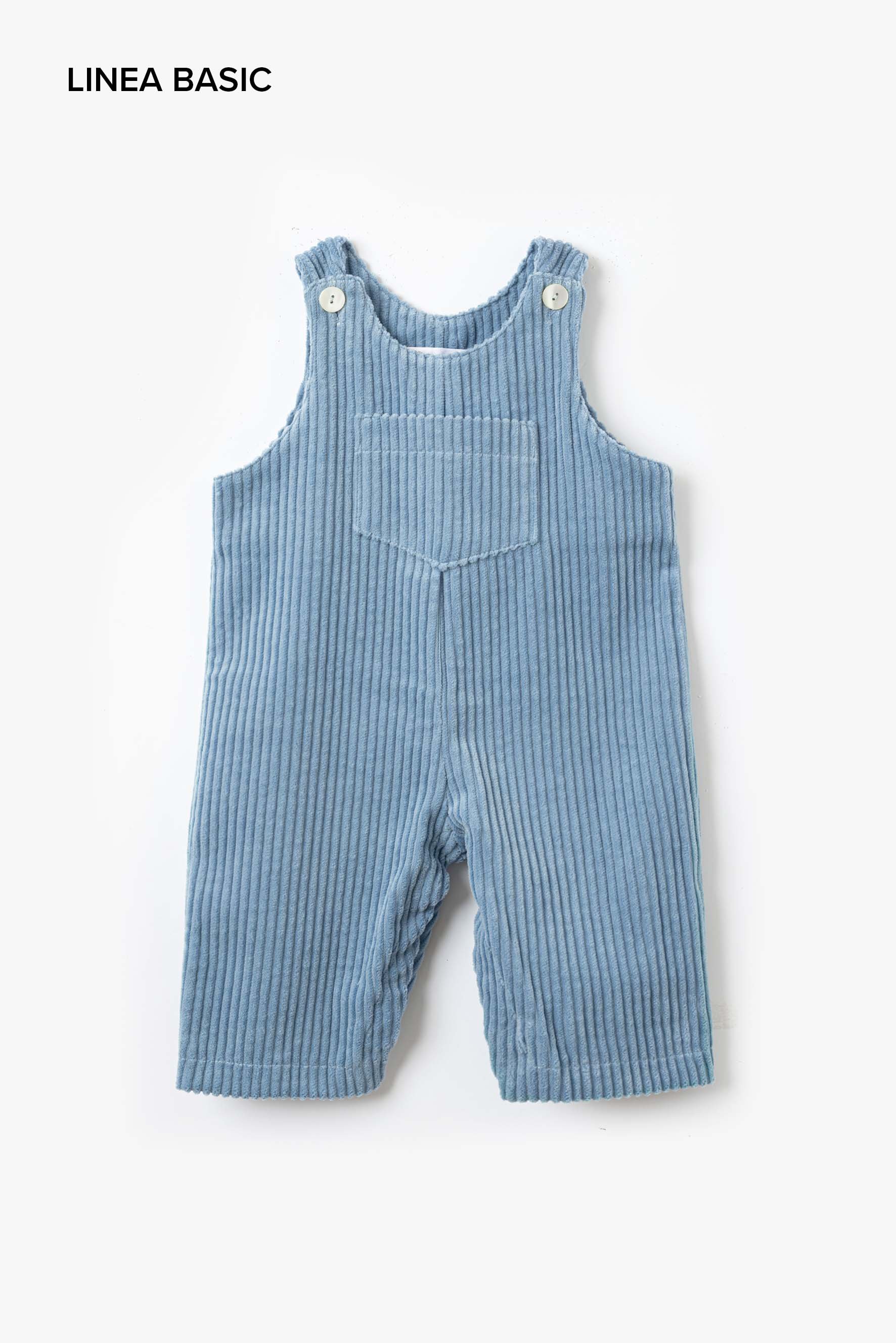 Salopette neonato in velluto costa avio