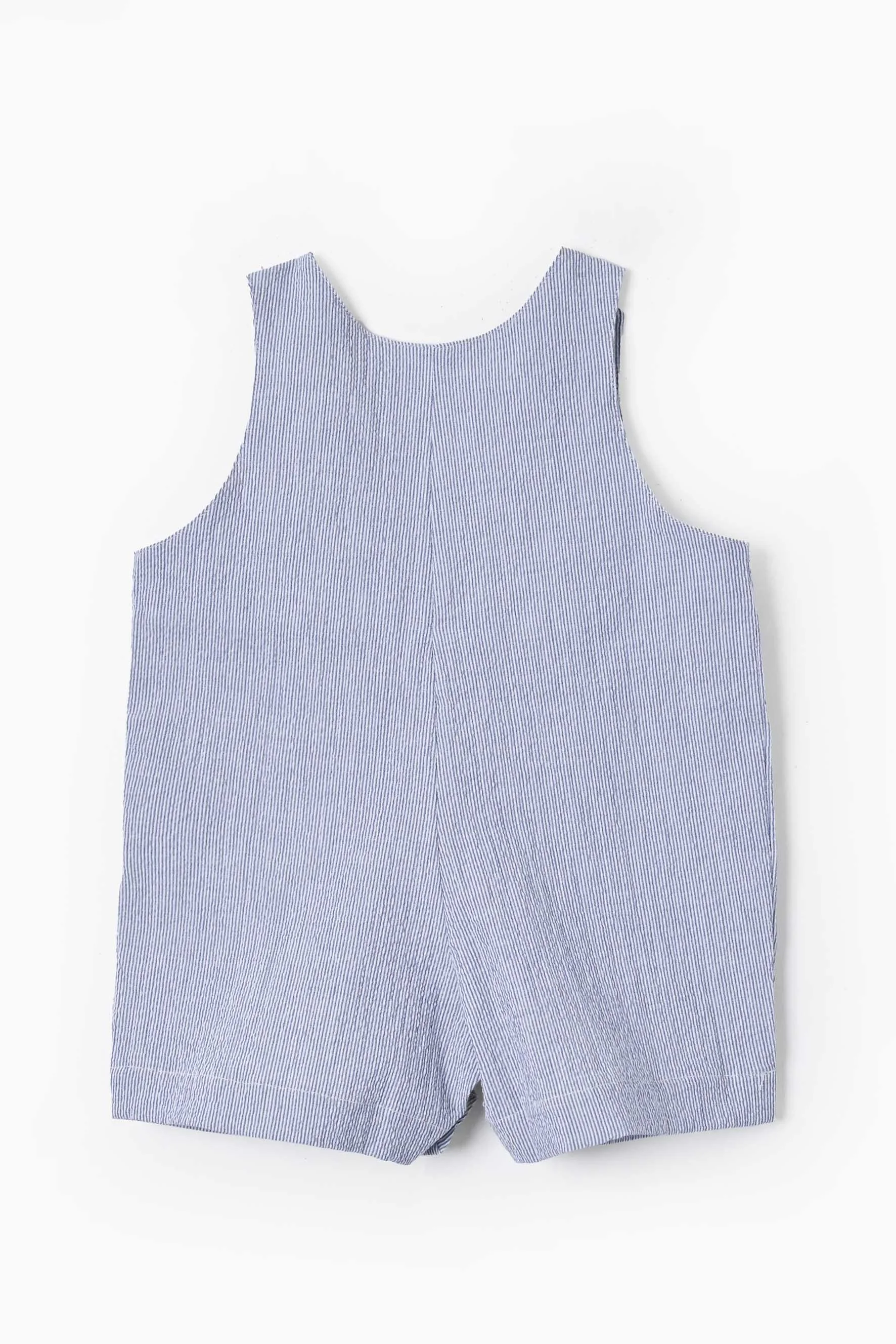 Salopette pagliaccetto neonato righina blu retro