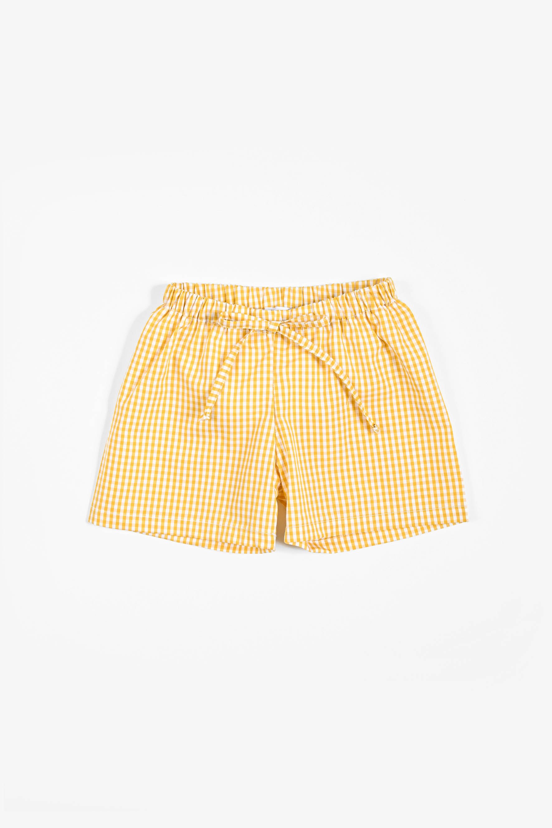 Pantaloncino mare bambino vichy giallo