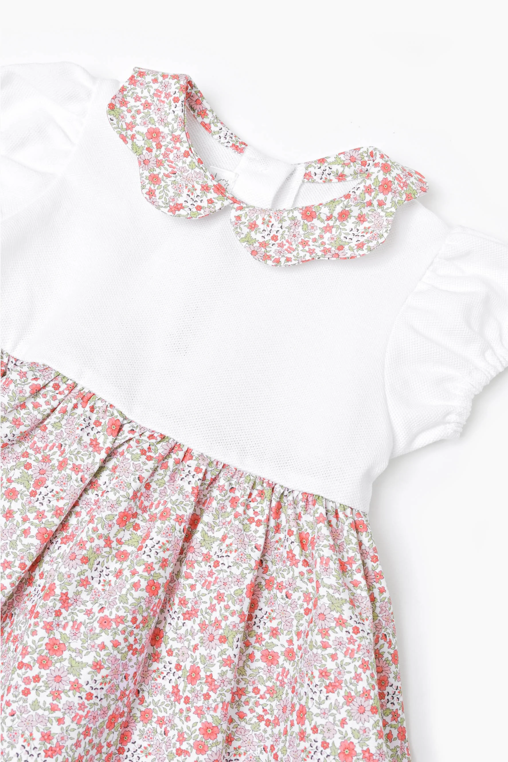 Vestito bambina jersey e fiore rosso Crochette