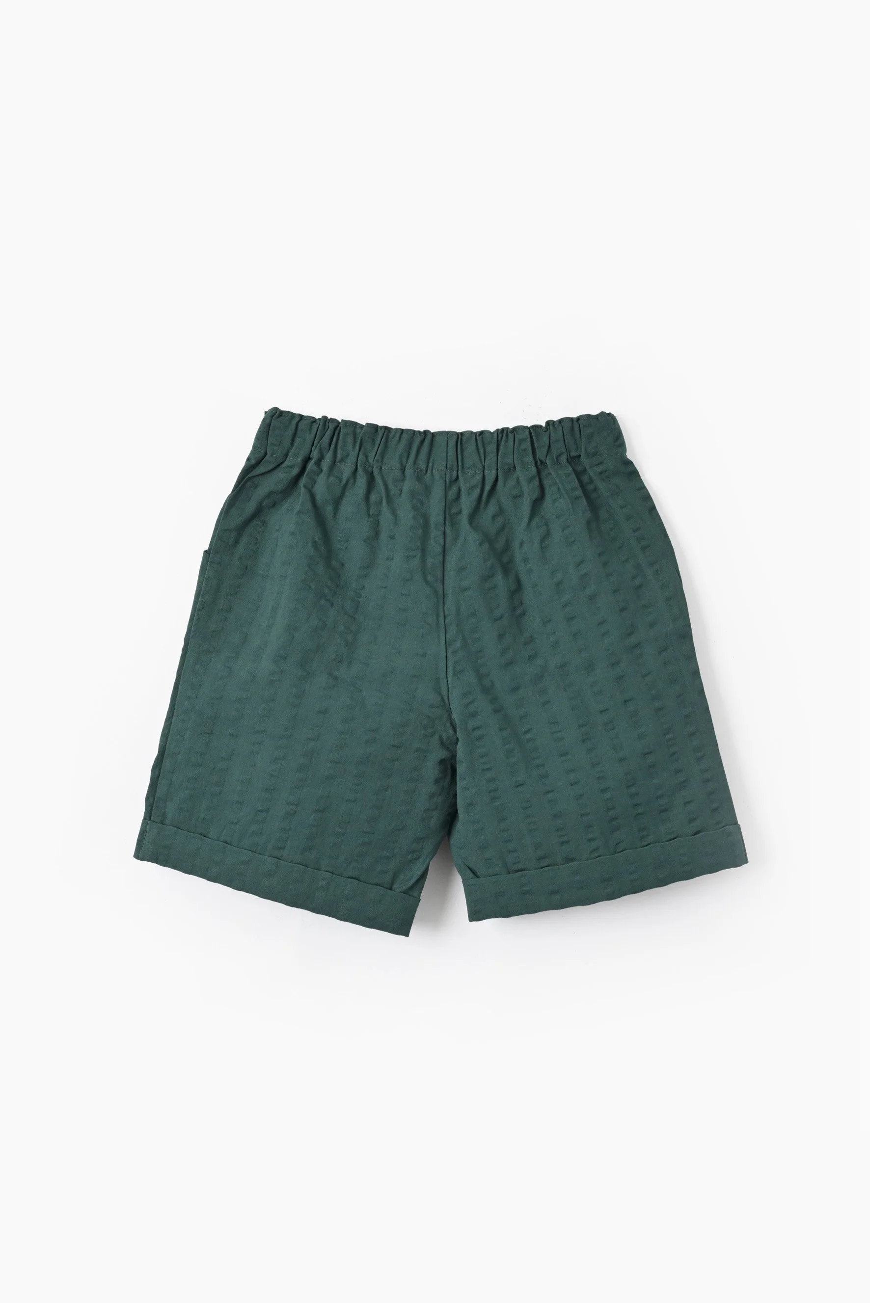 Bermuda bambino goffrato verde foresta retro
