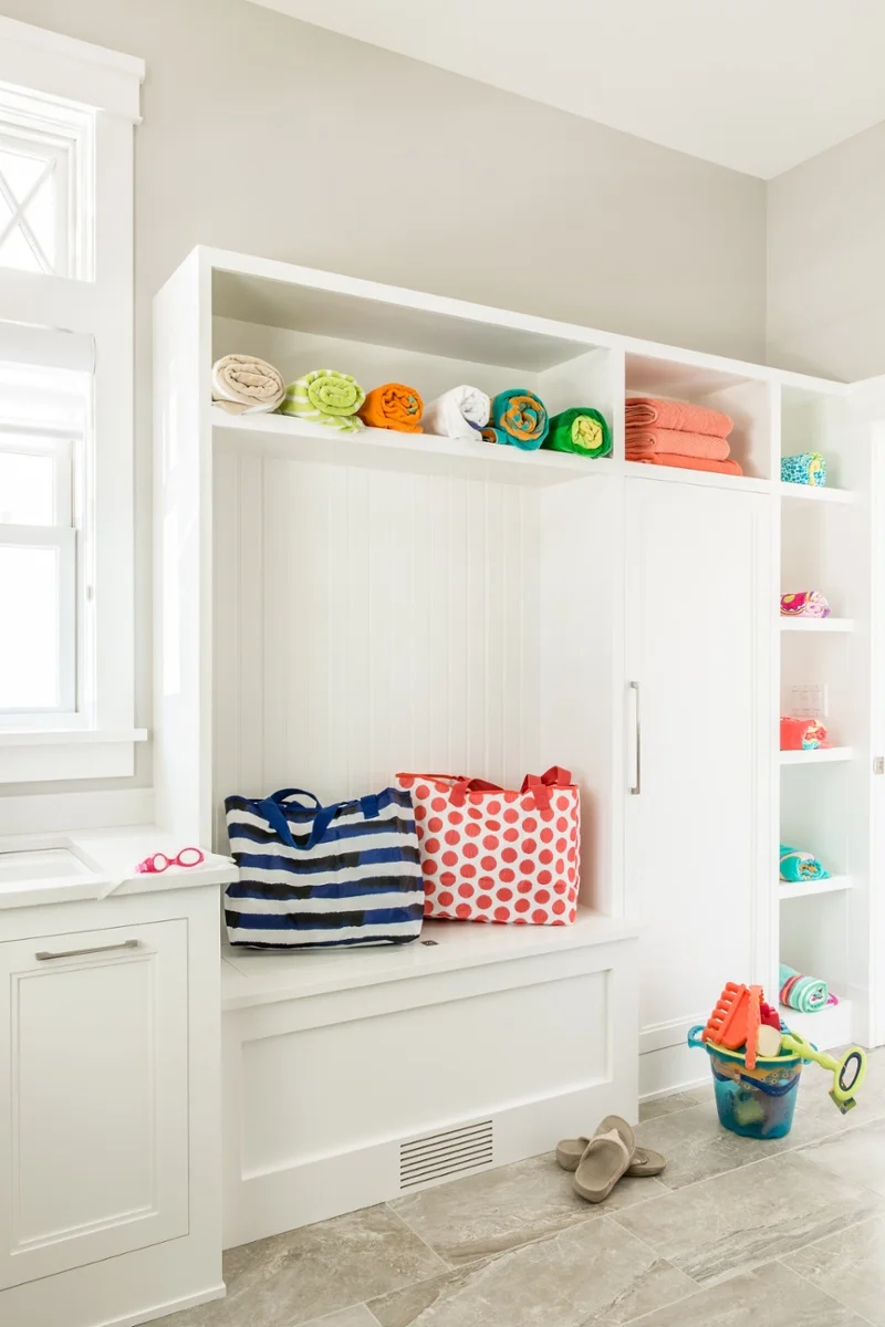 And speaking of muddy, the extra laundry space can be a built-in part of the mud room. Many home owners have been opting to decrease the size of dining rooms and increase the size of mud rooms. It is an area that gets heavy usage year round and often calls for priority during the building stage. 