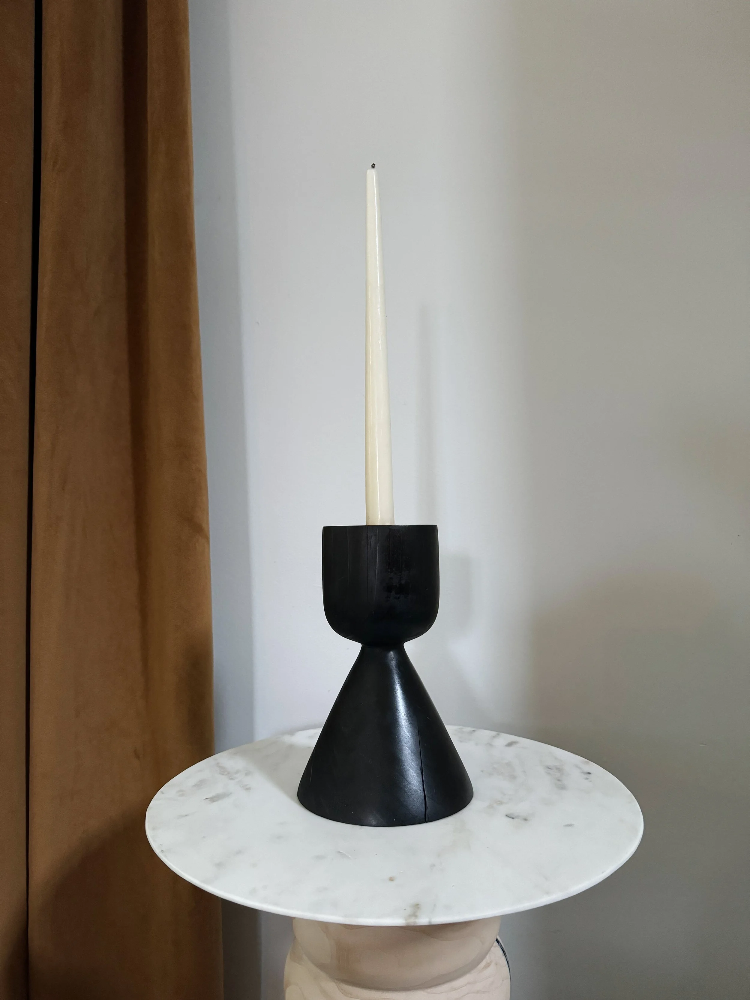 Black Pine Sculptural Candle Holder